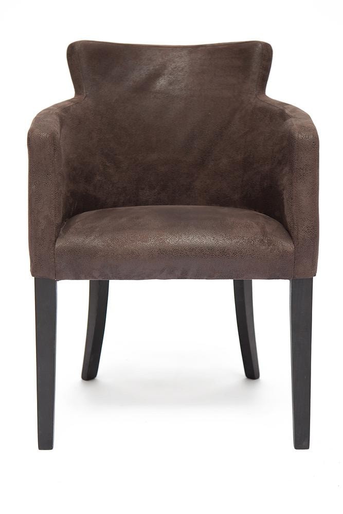Кресло KNEZ Бук, 650*650*600, дерево: wenge , ткань - коричневый / Антик (Monaco 300)