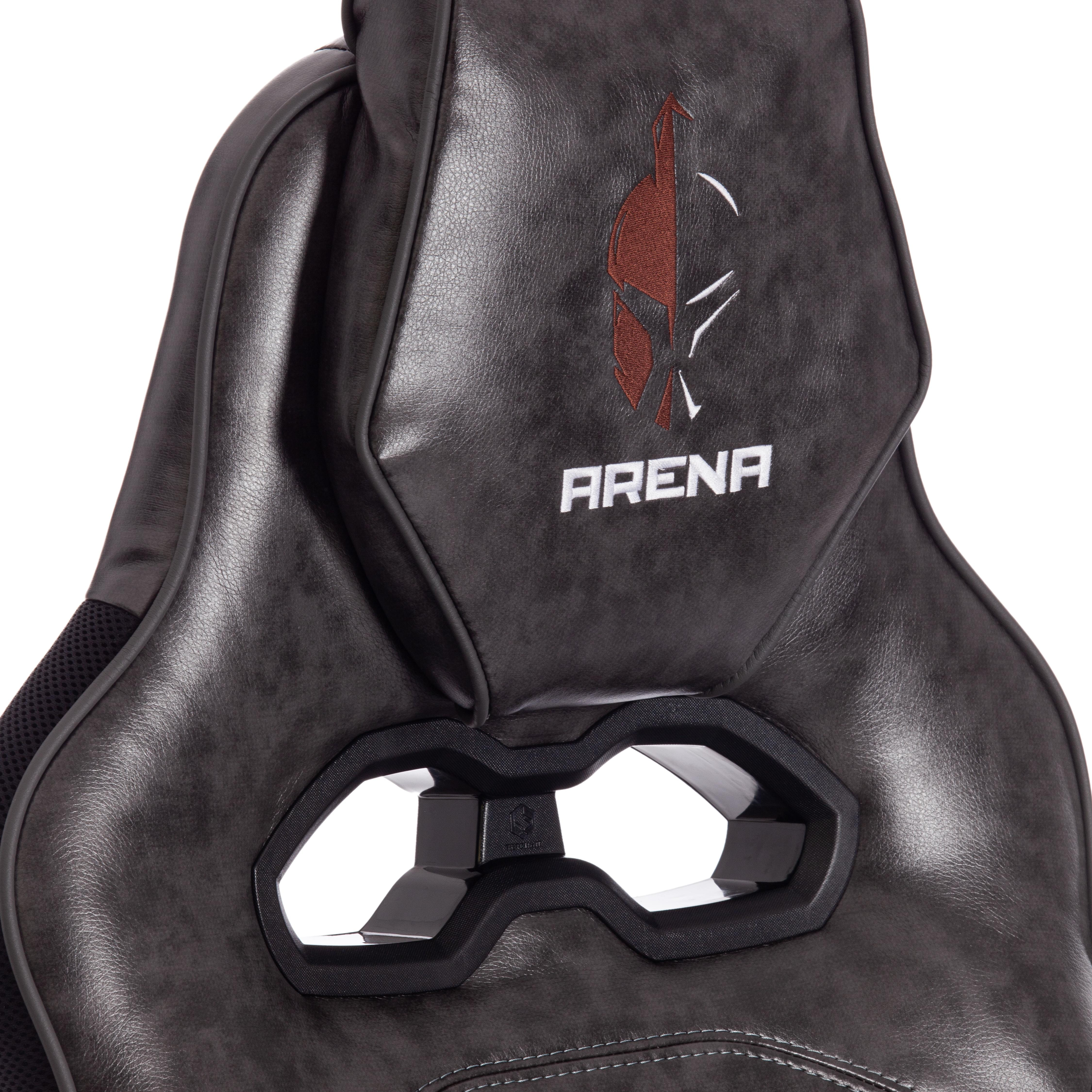 Кресло ARENA кож/зам, серый/черный, 2 tone серый/карбон черный