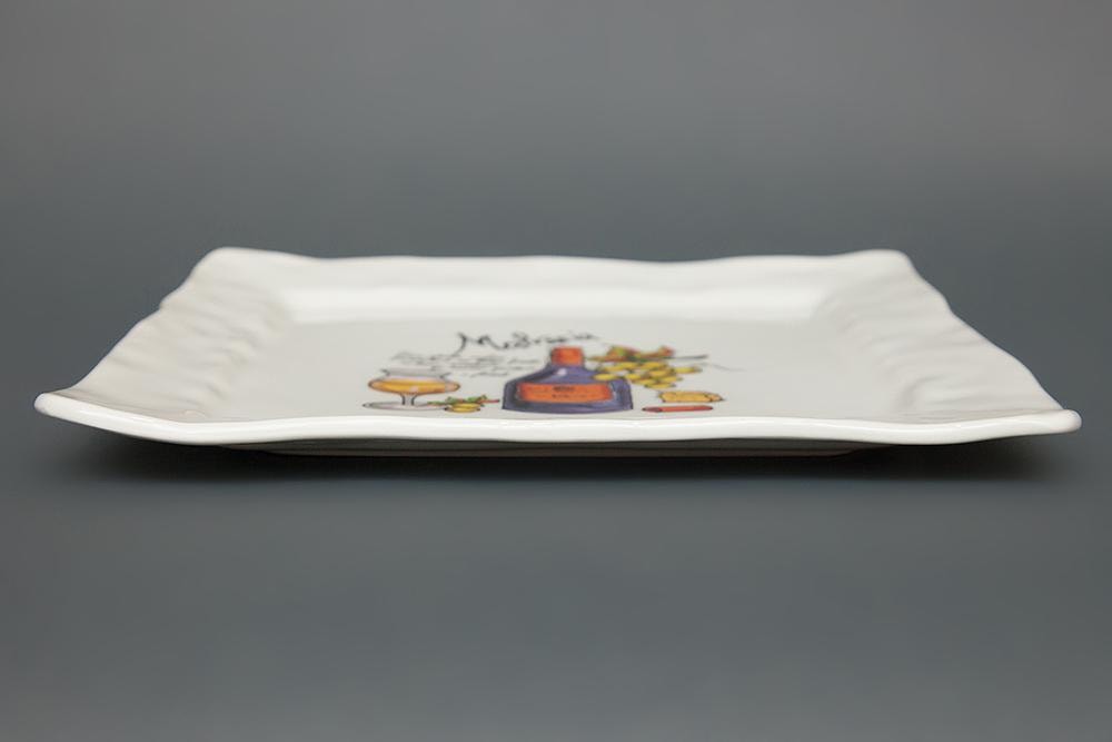 NEW WINES Square platter  (mod. SQ281 ) | Тарелка обеденная квадратная"ВИНА" керамика, 28 х 28 см, рисунок 3 Barbera