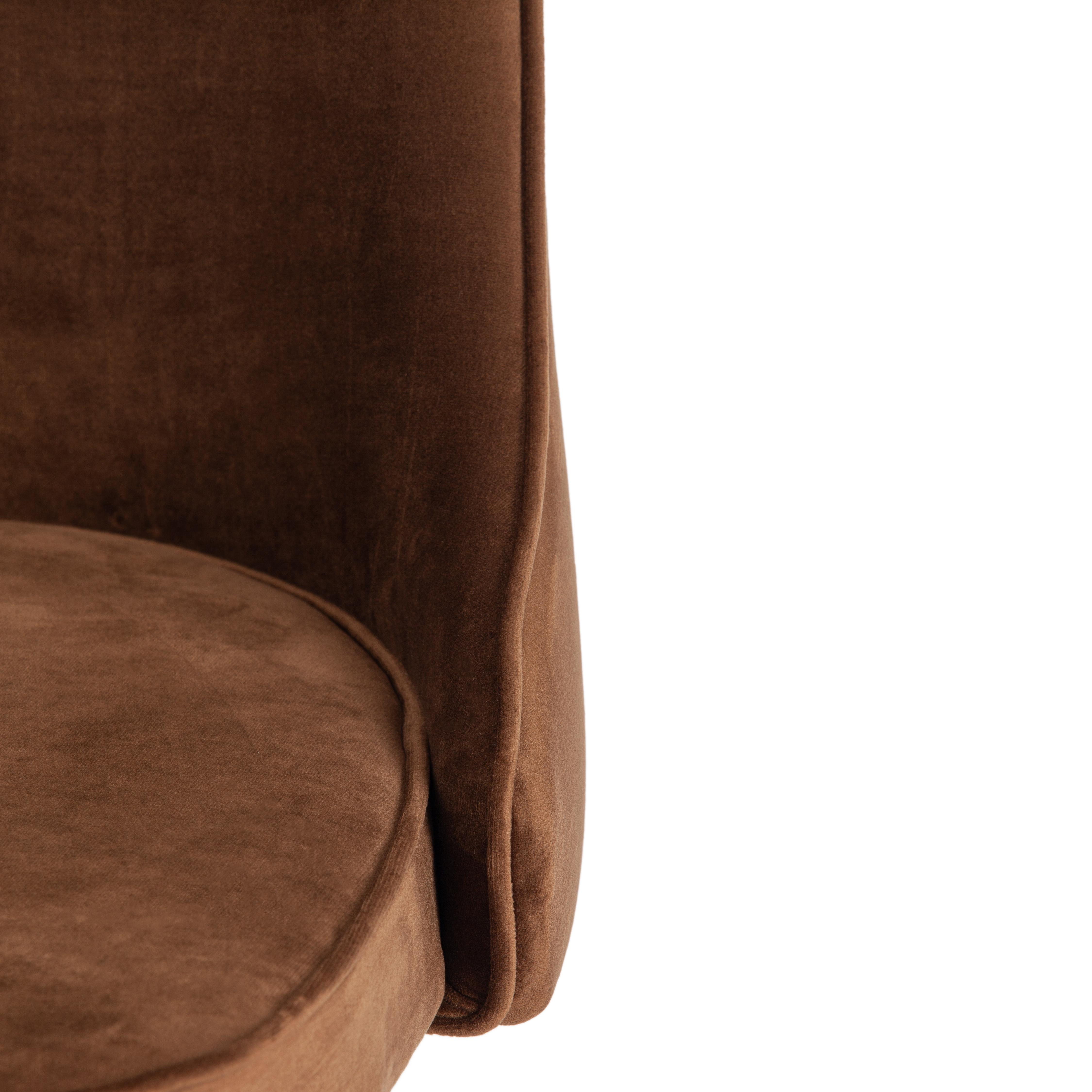 Стул барный KISH (mod. 714) ткань/металл, 50х57х110 см, высота до сиденья 78 см, коричневый barkhat 11/черный