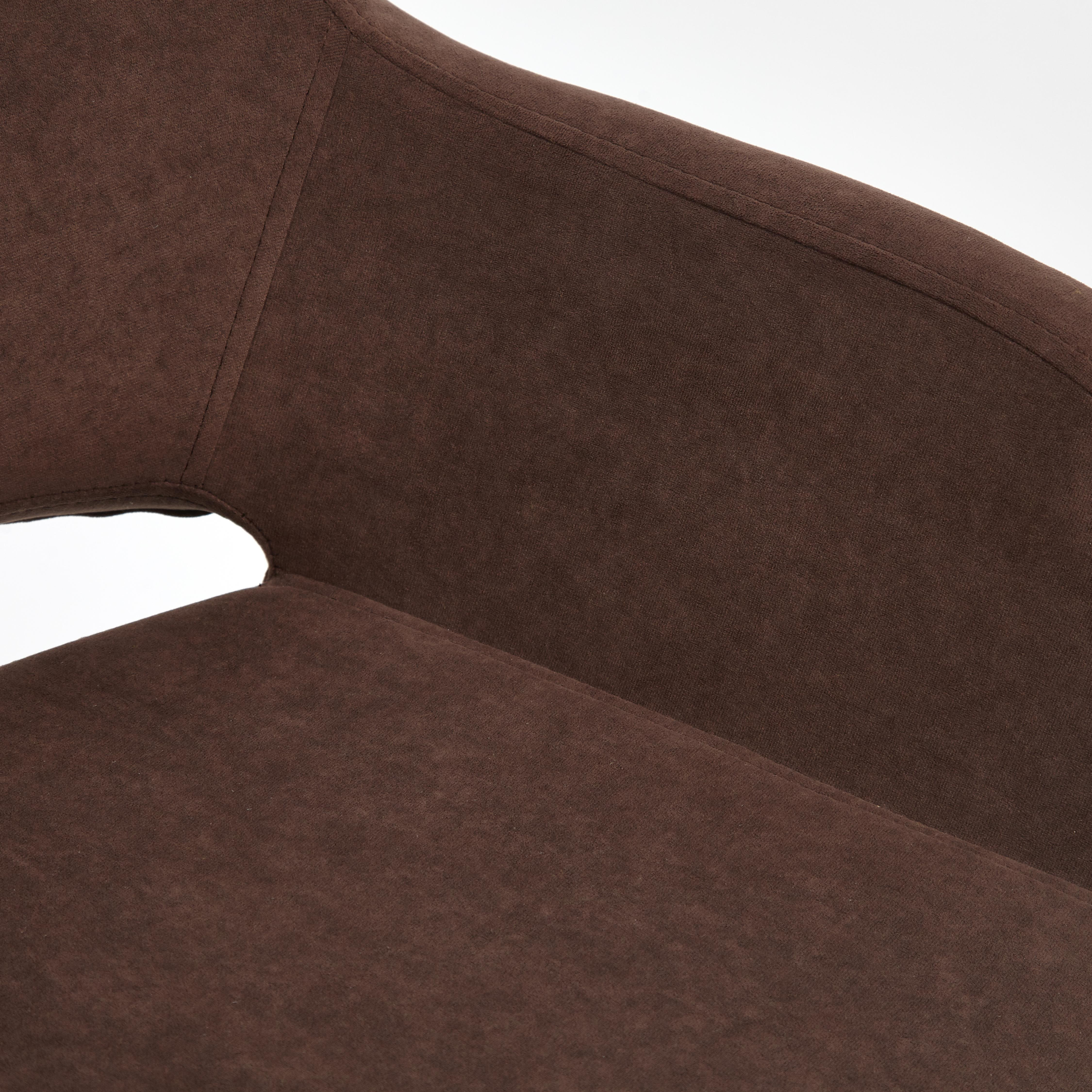 Кресло MODENA хром флок , коричневый, 6