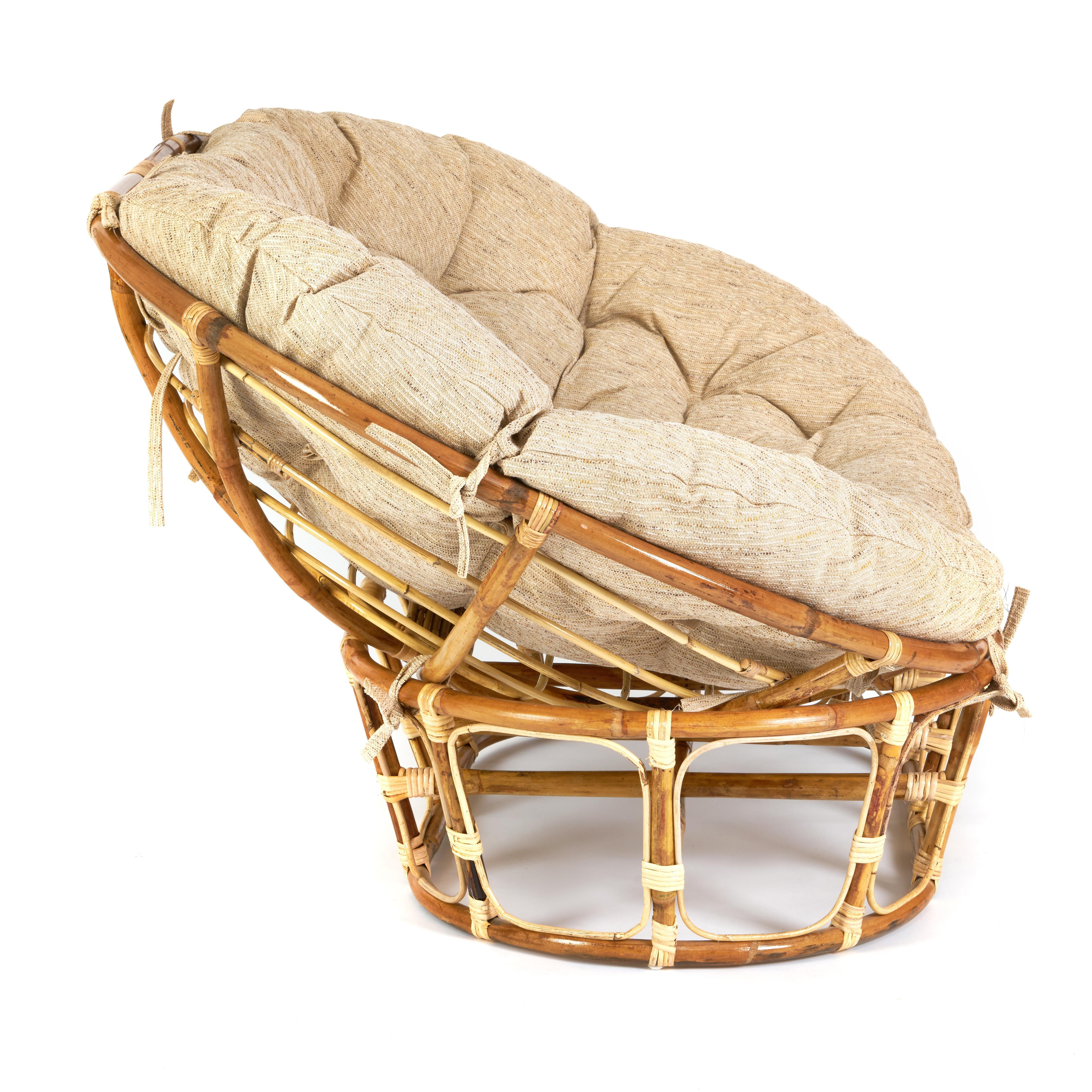 Кресло "MAMASAN ECO SKIN"  / с подушкой / Natural (натуральный), ткань Старт