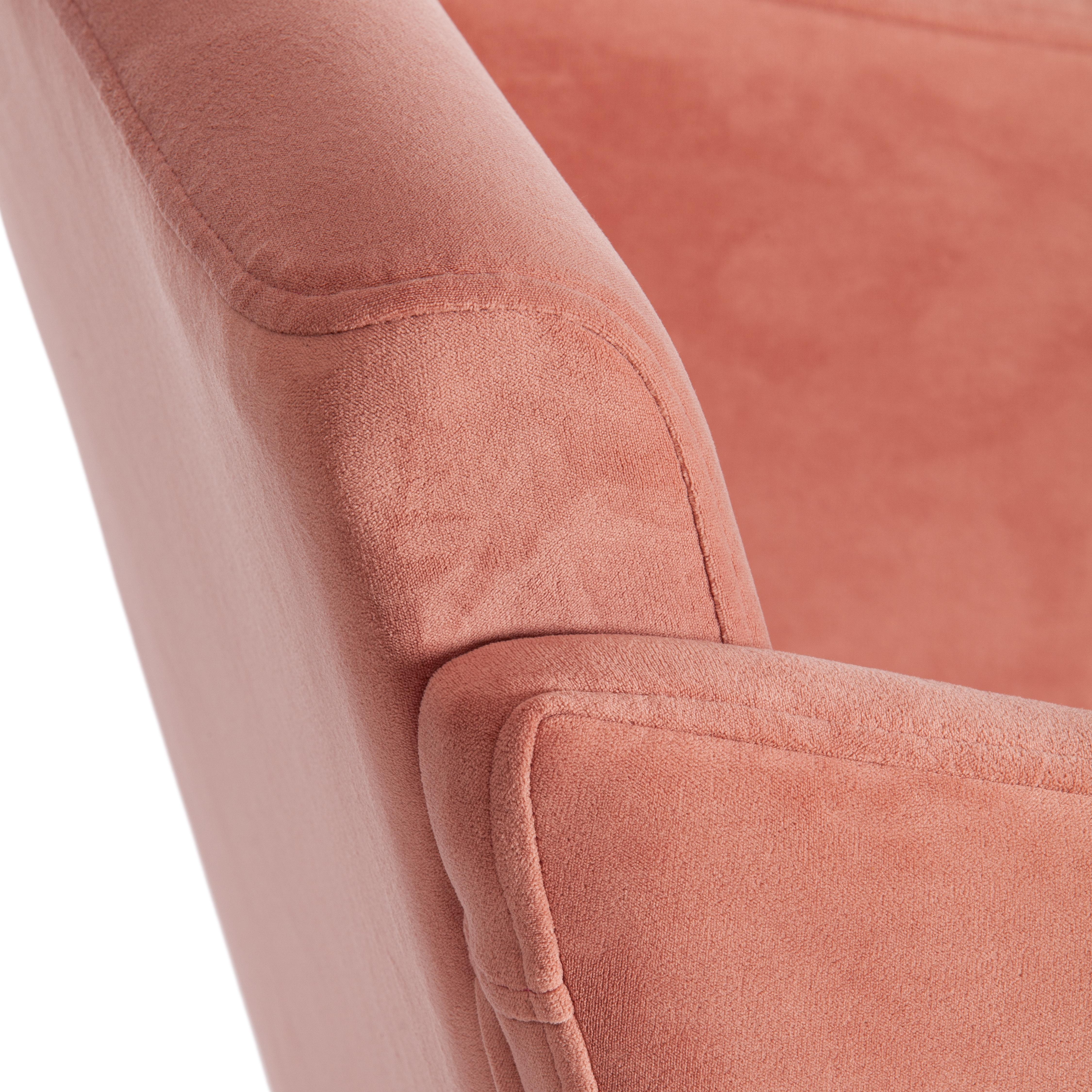 Кресло MILAN хром флок , розовый, 137
