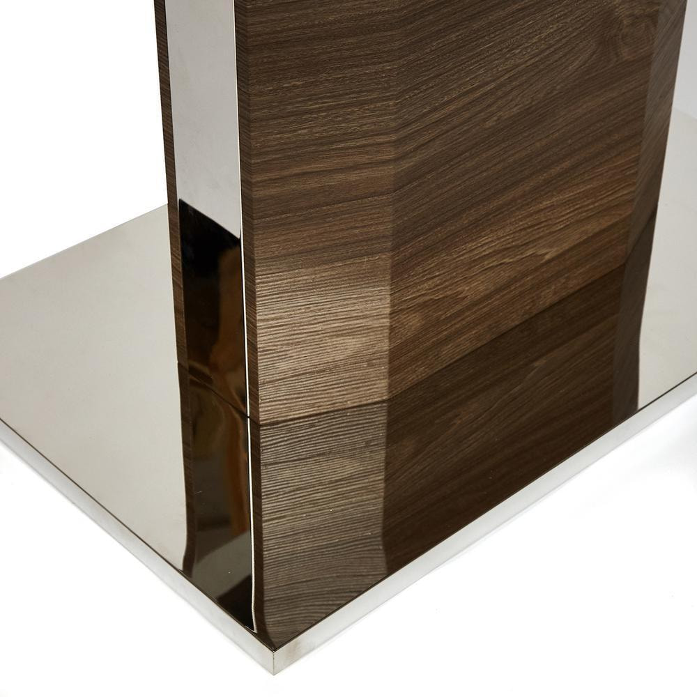 Стол RADCLIFFE ( Mod. EDT-VG002) мдф high glossy, закаленное стекло, 120/150x80x75, коричневый, стекло черное
