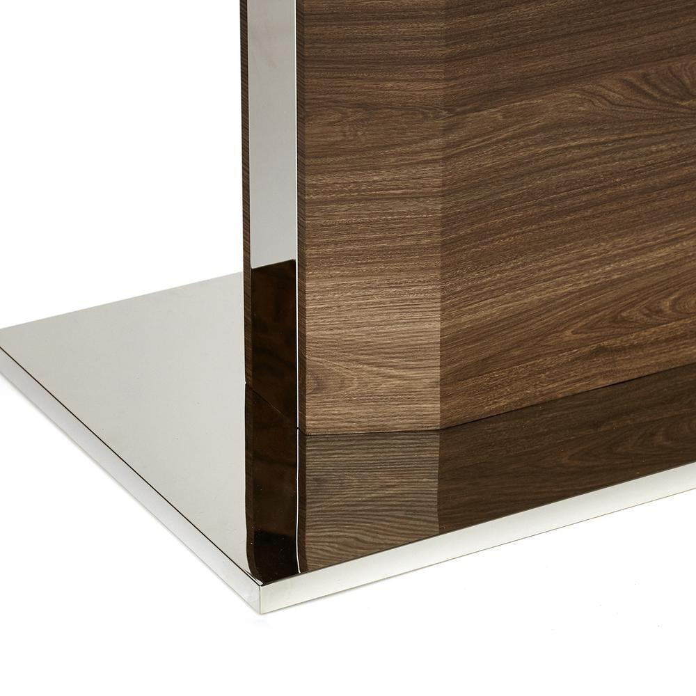 Стол RADCLIFFE ( Mod. EDT-VG002) мдф high glossy, закаленное стекло, 120/150x80x75, коричневый, стекло черное