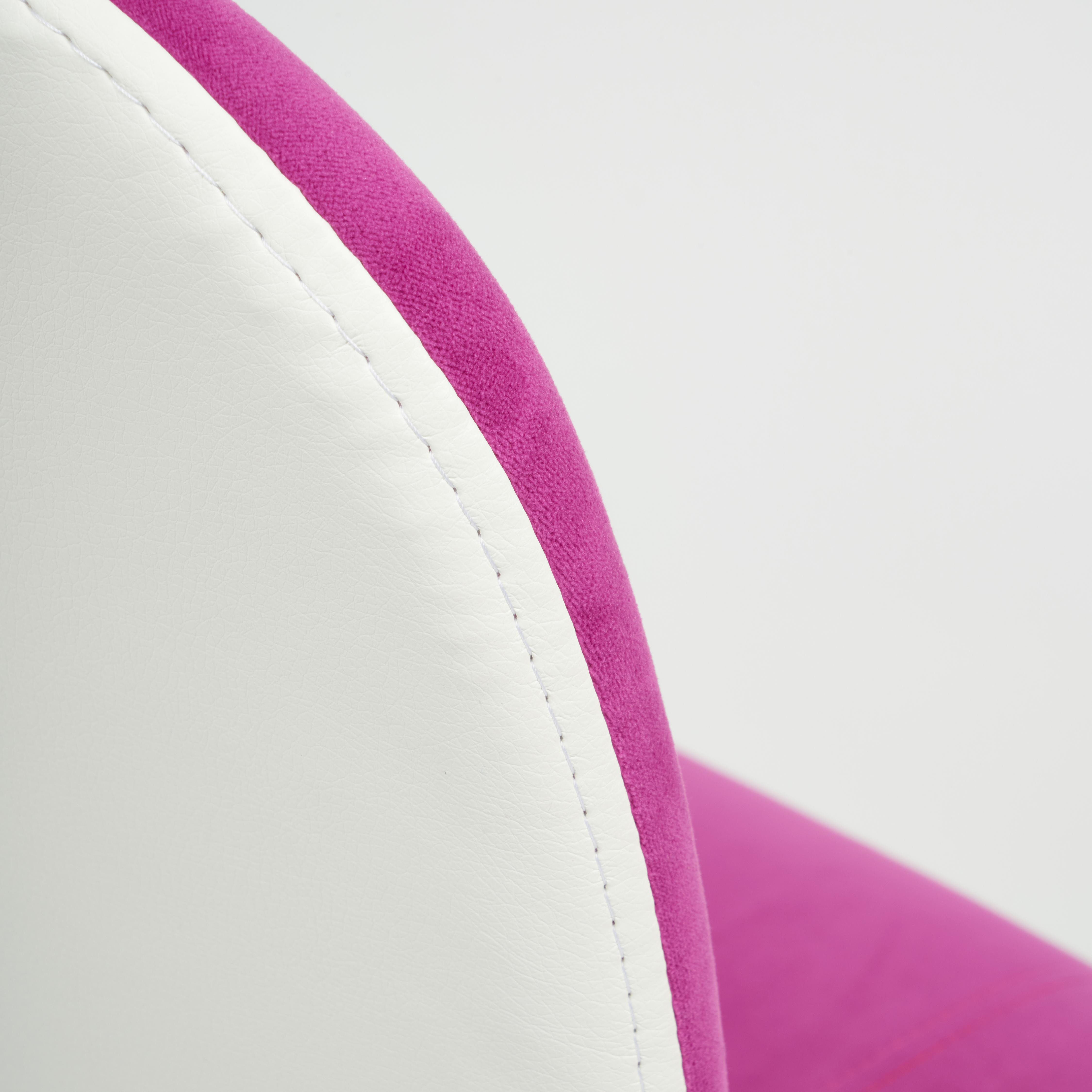 Кресло RIO флок/кож/зам , фиолетовый/белый, 138/36-01