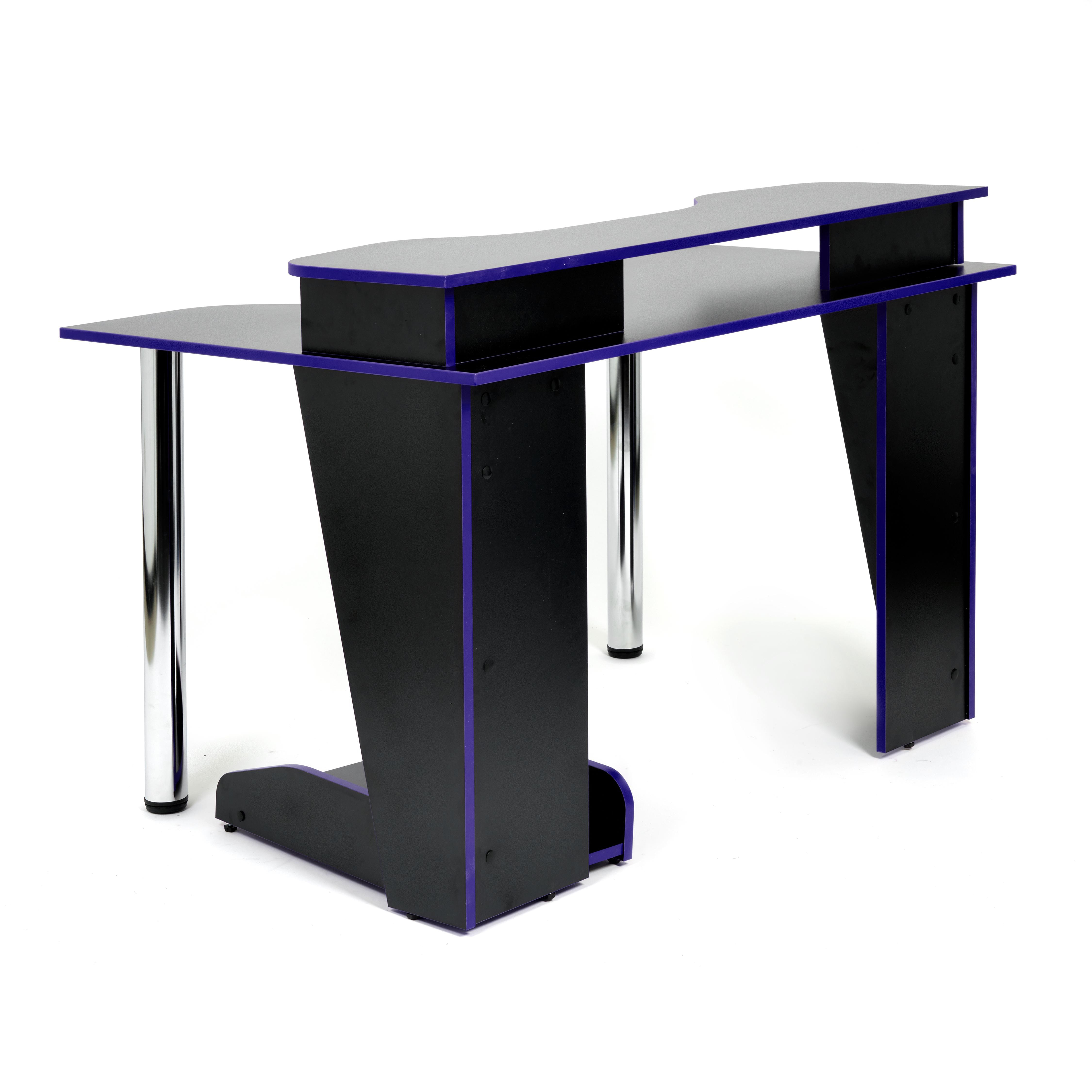 Стол компьютерный Strike-1 (120) NEO black/blue, черный/синяя кромка