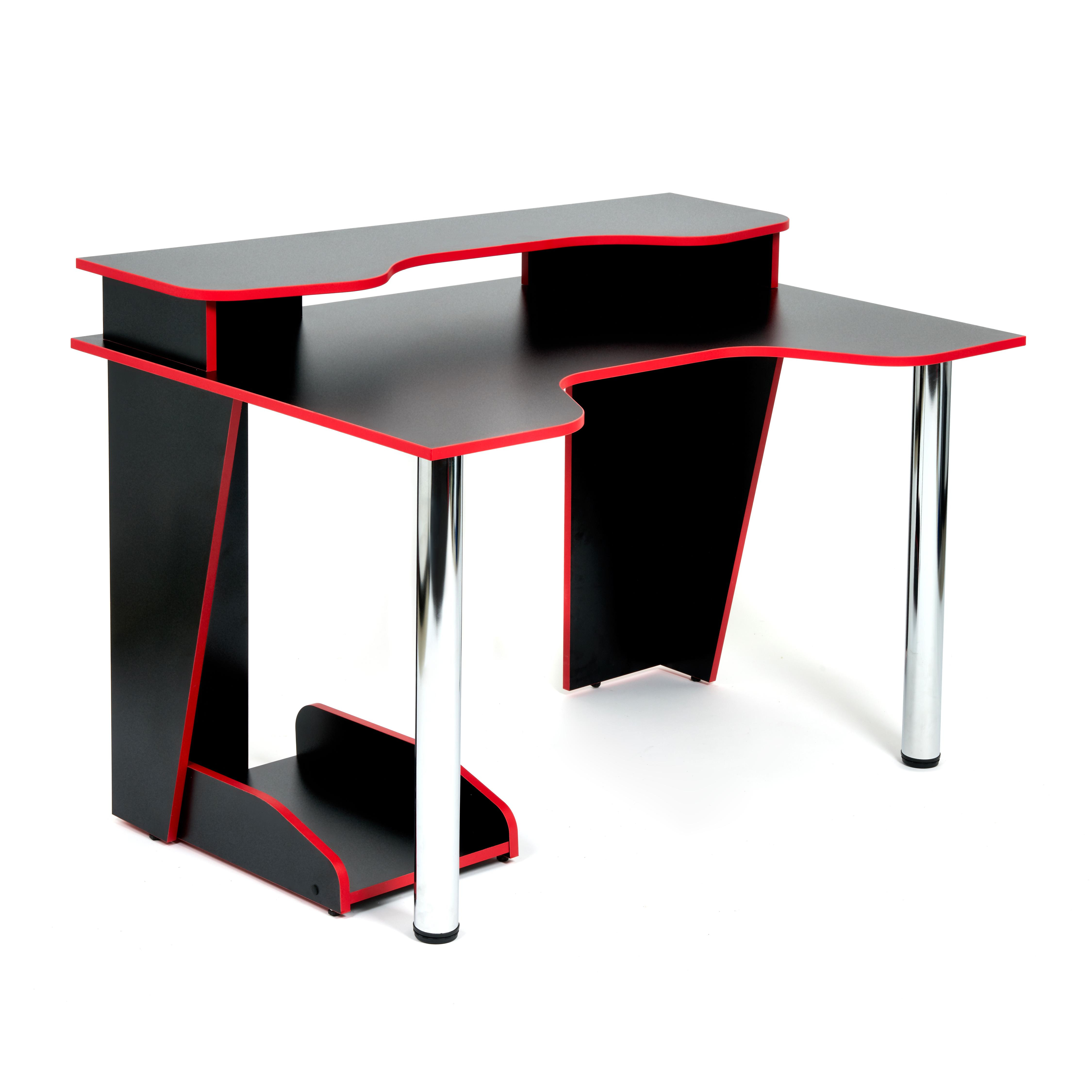 Стол компьютерный Strike-1 (120) NEO black/red, черный/красная кромка
