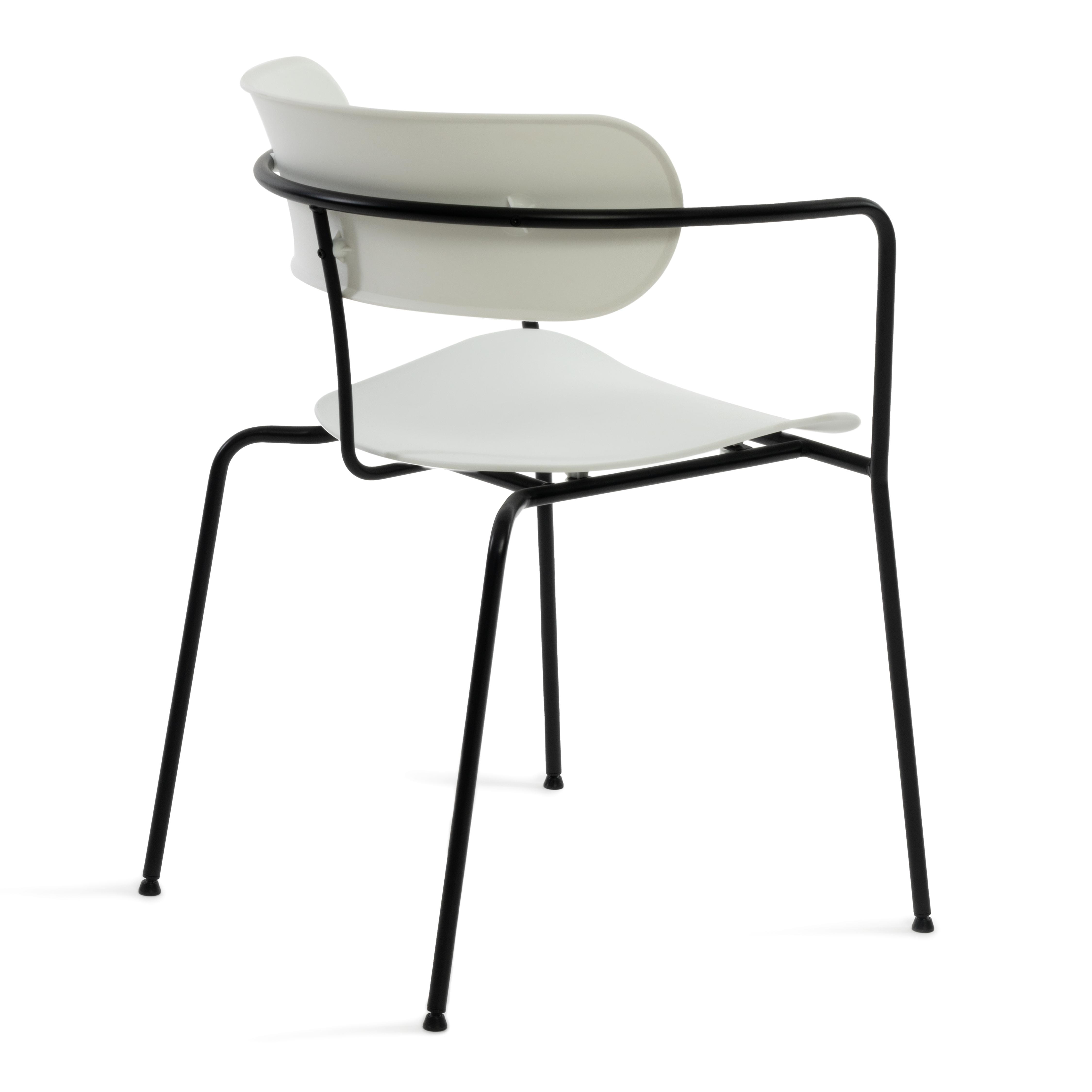 Кресло VAN HALLEN (mod. 2433) пластик/металл, 54,5х53,5х76 см, высота до сиденья 46 см, белый/черный