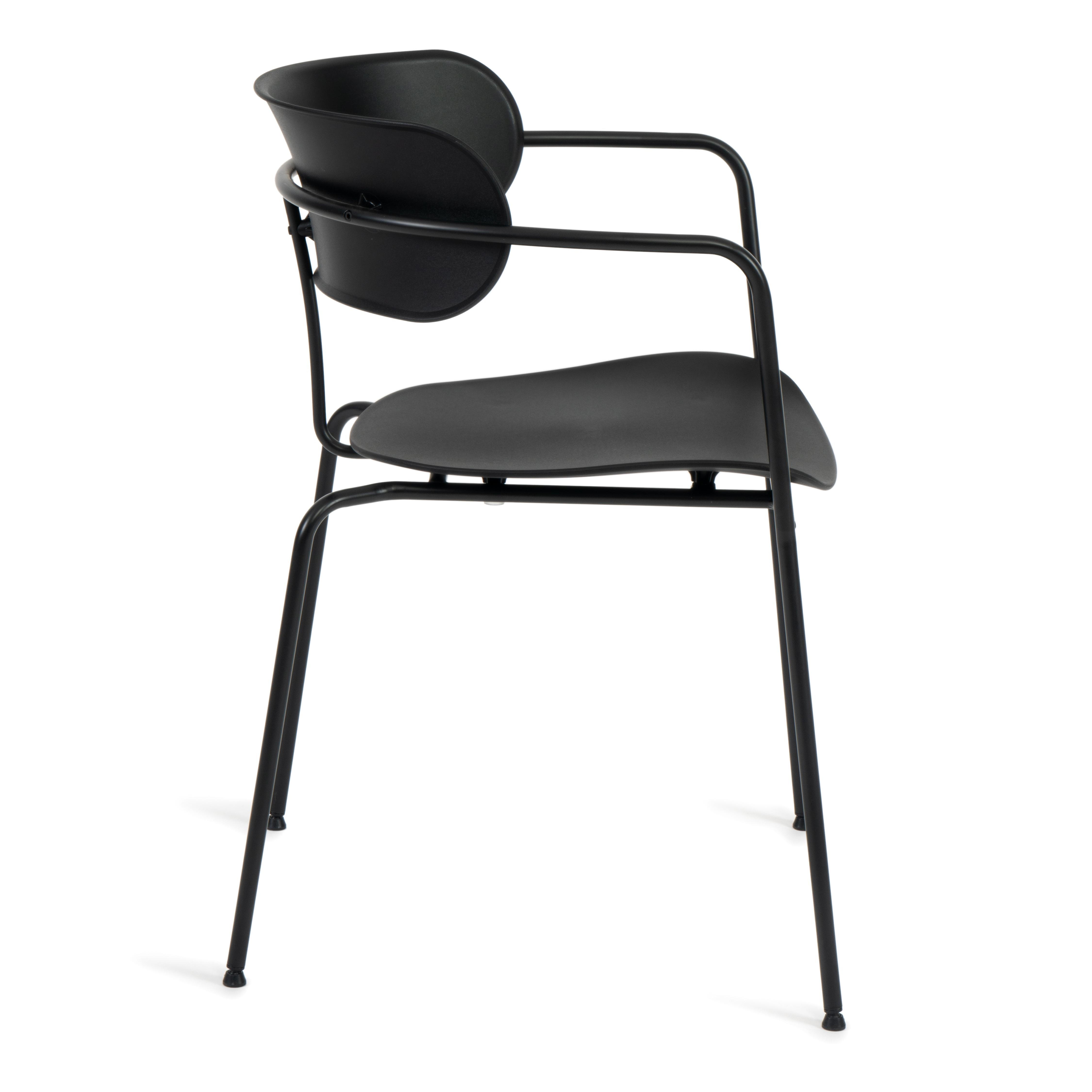 Кресло VAN HALLEN (mod. 2433) пластик/металл, 54,5х53,5х76 см, высота до сиденья 46 см, черный/черный