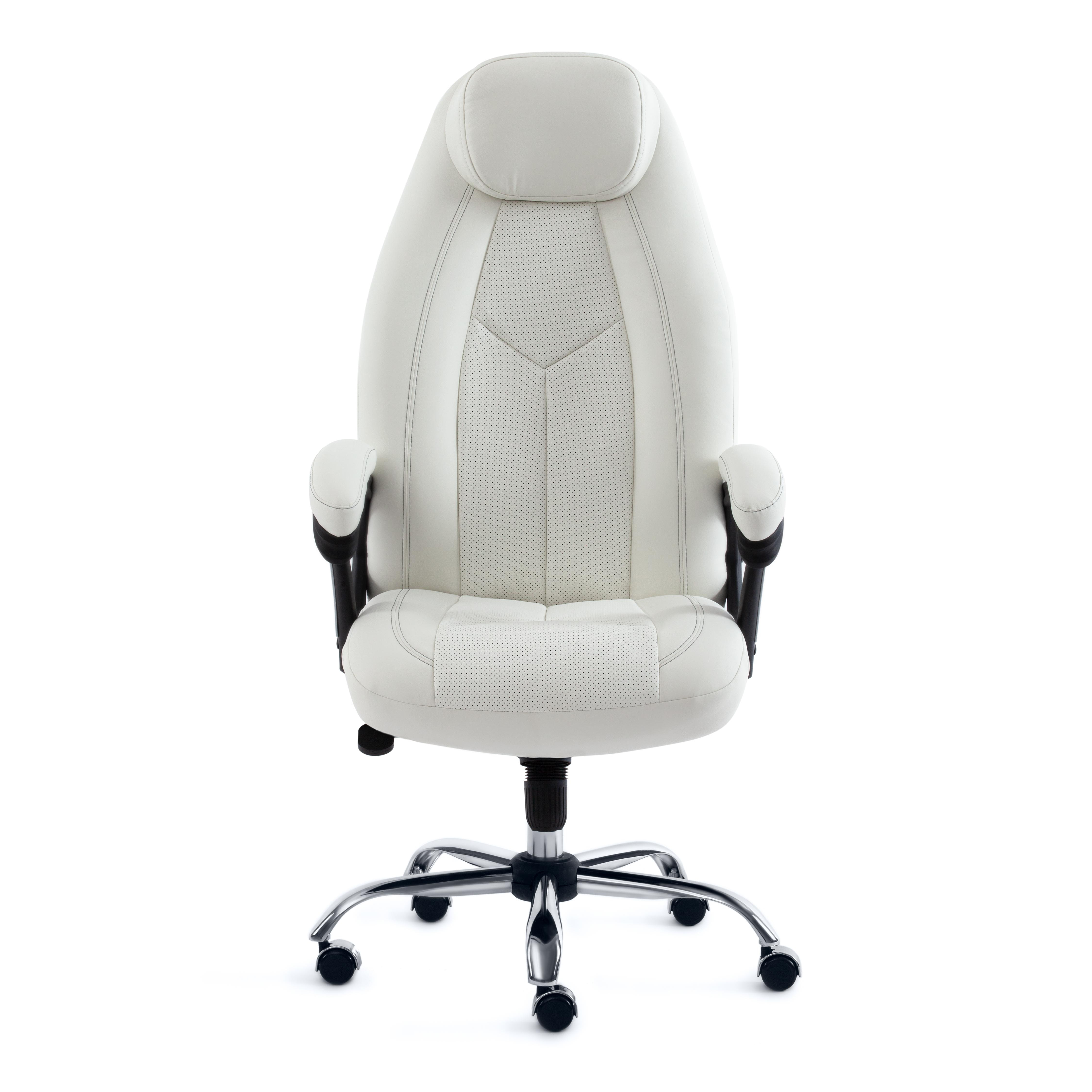 Кресло BOSS Lux кож/зам, белый, 36-01/36-01/06