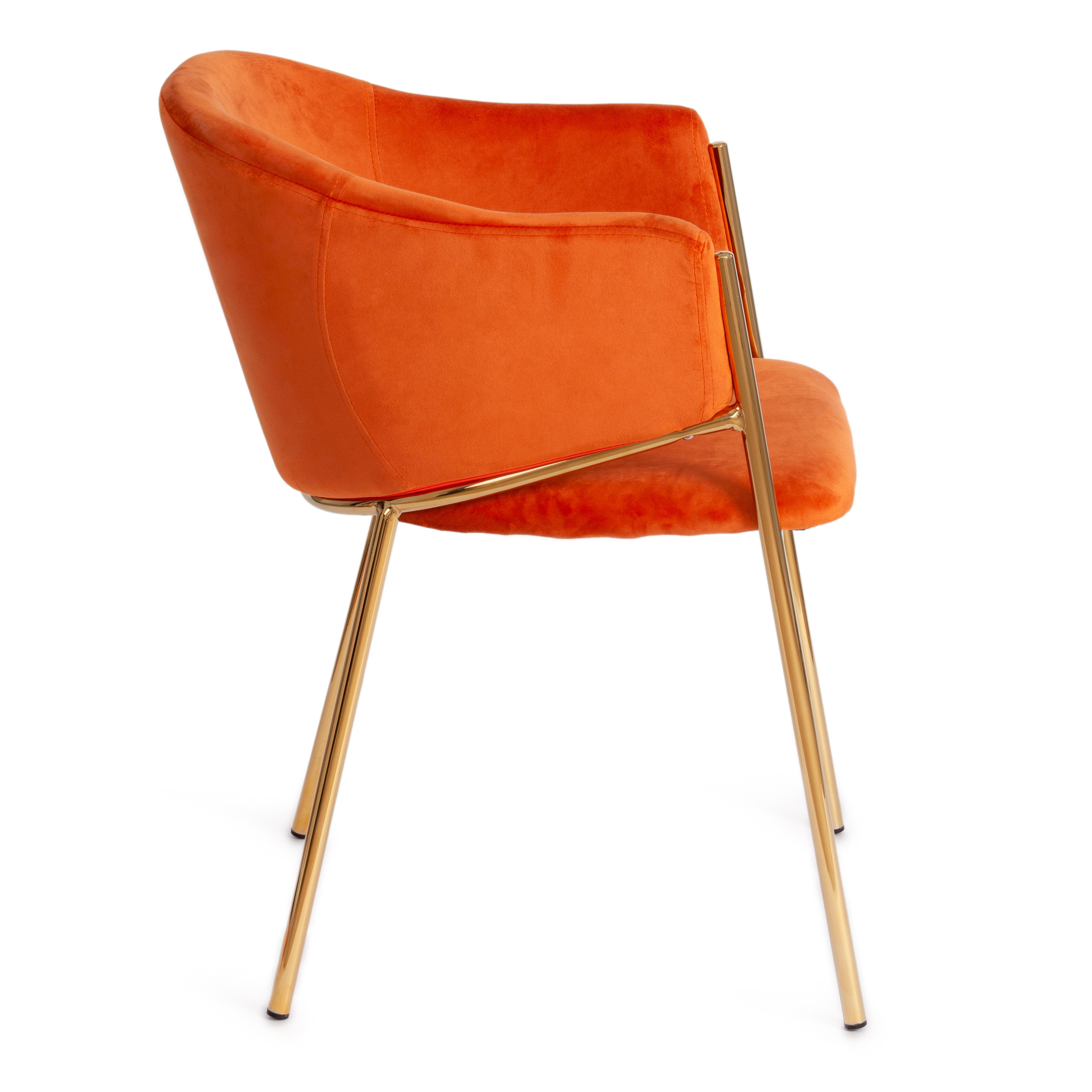 Кресло KRONOS (mod. 8158) металл/вельвет, рыжий/золотые ножки, G062-24