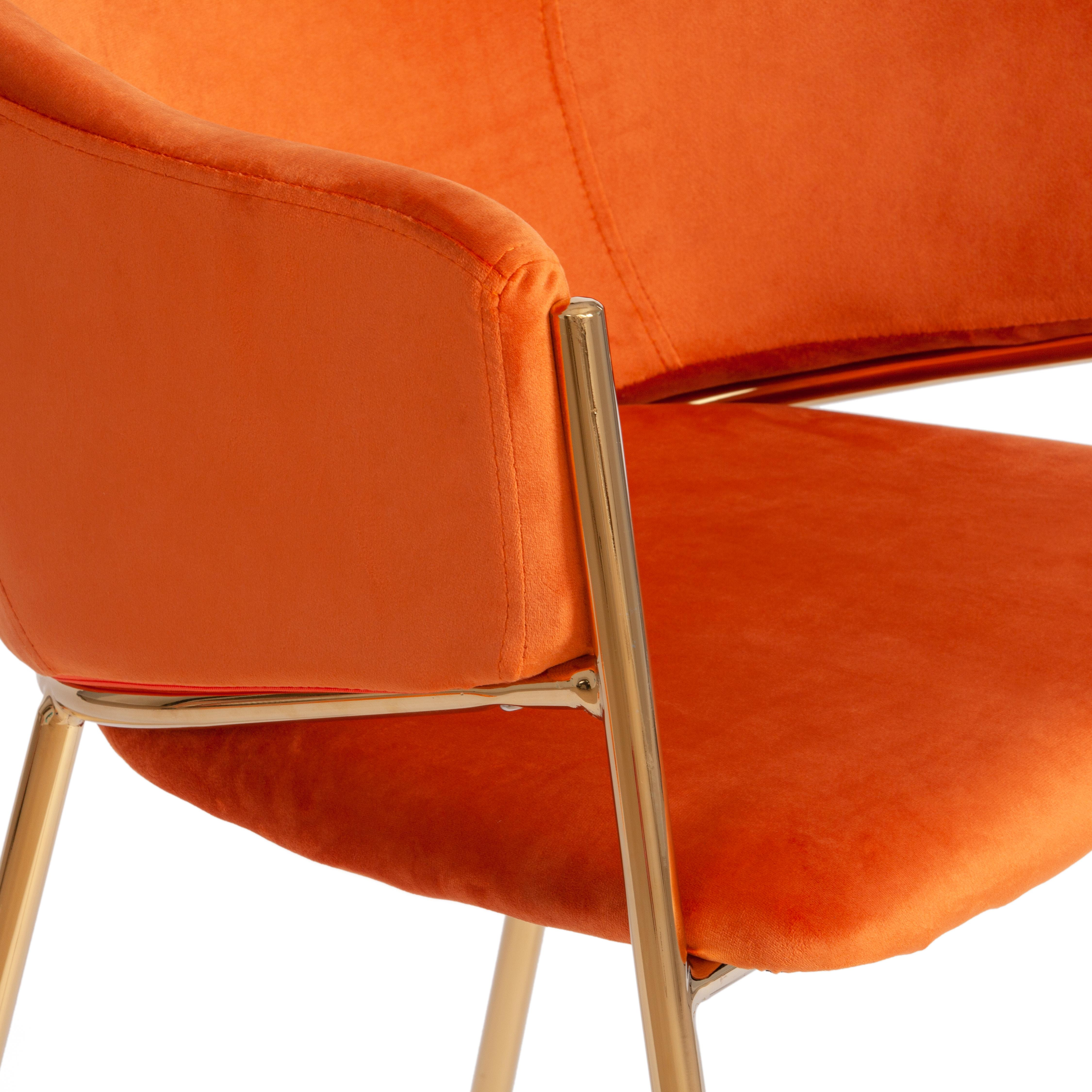 Кресло KRONOS (mod. 8158) металл/вельвет, рыжий/золотые ножки, G062-24