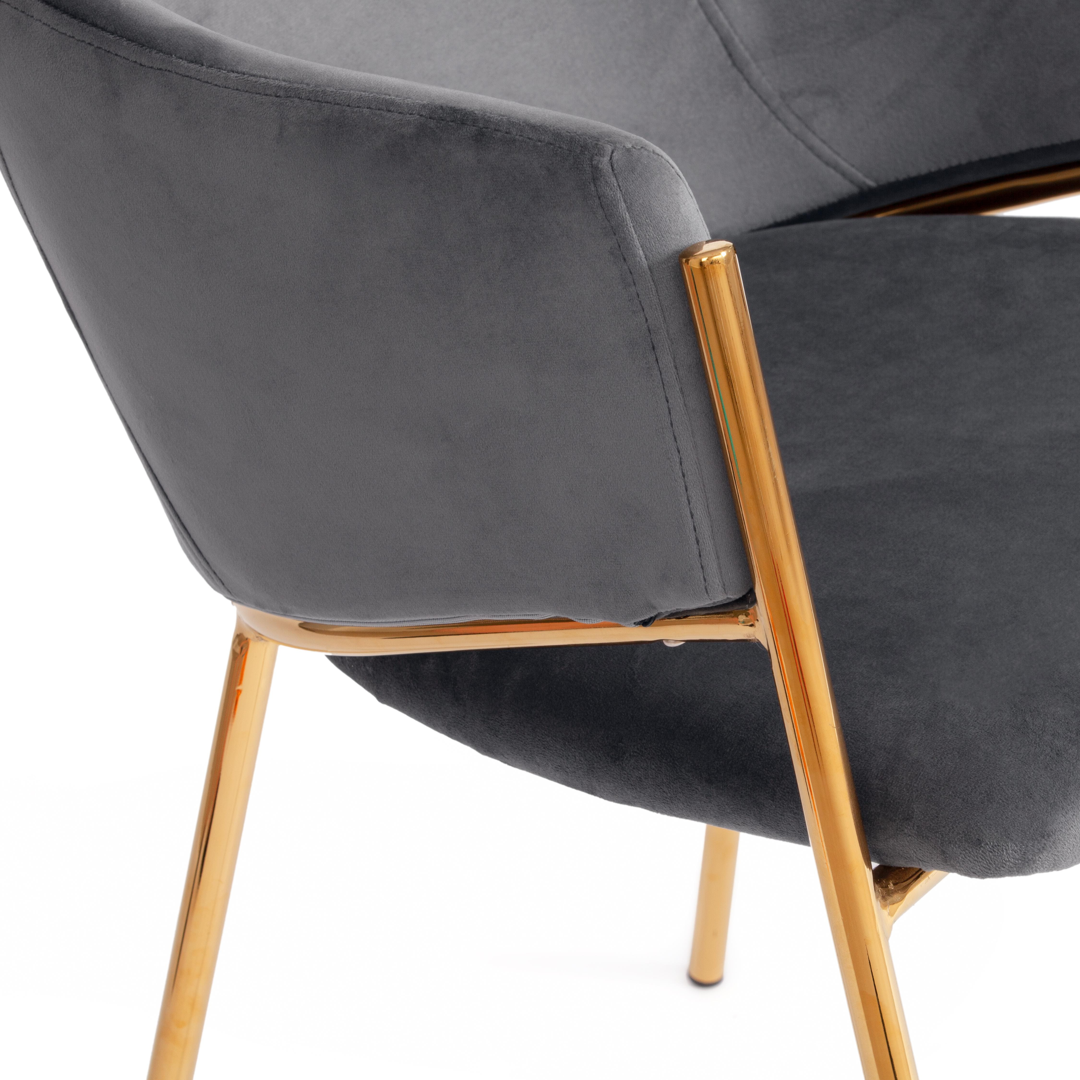 Кресло KRONOS (mod. 8158) металл/вельвет, серый/золотые ножки, G062-40