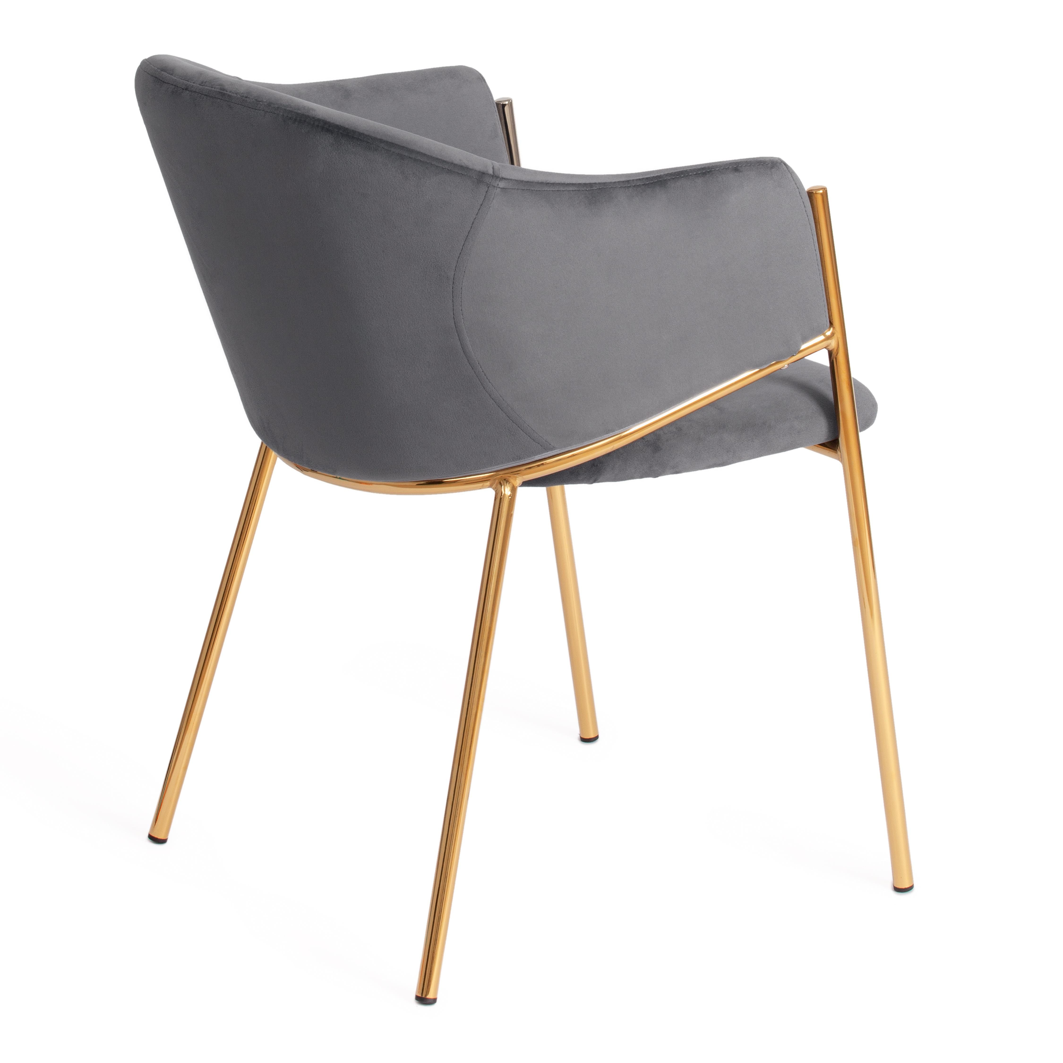 Кресло KRONOS (mod. 8158) металл/вельвет, серый/золотые ножки, G062-40