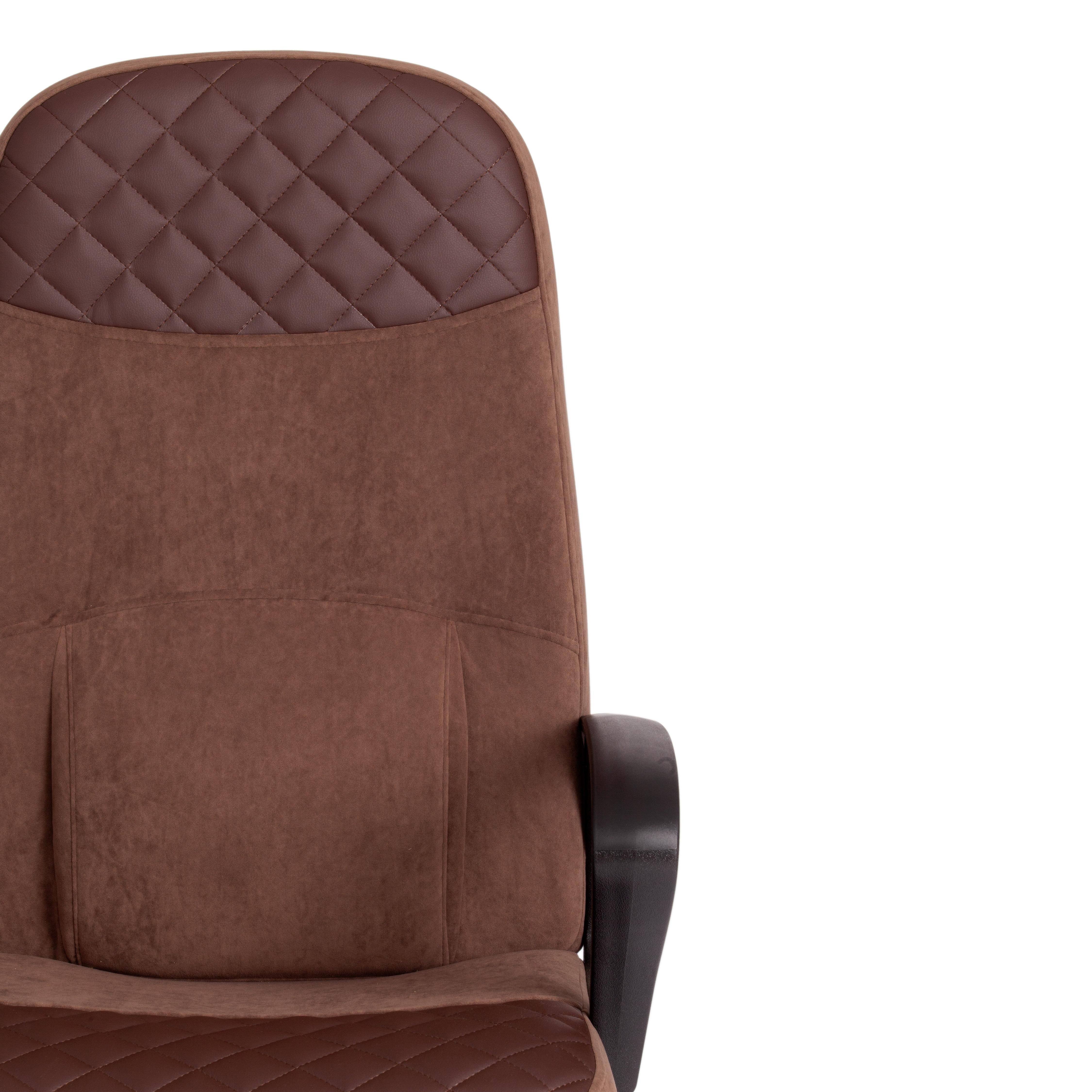 Кресло ADVANCE флок/кож/зам , коричневый, 6/36-36