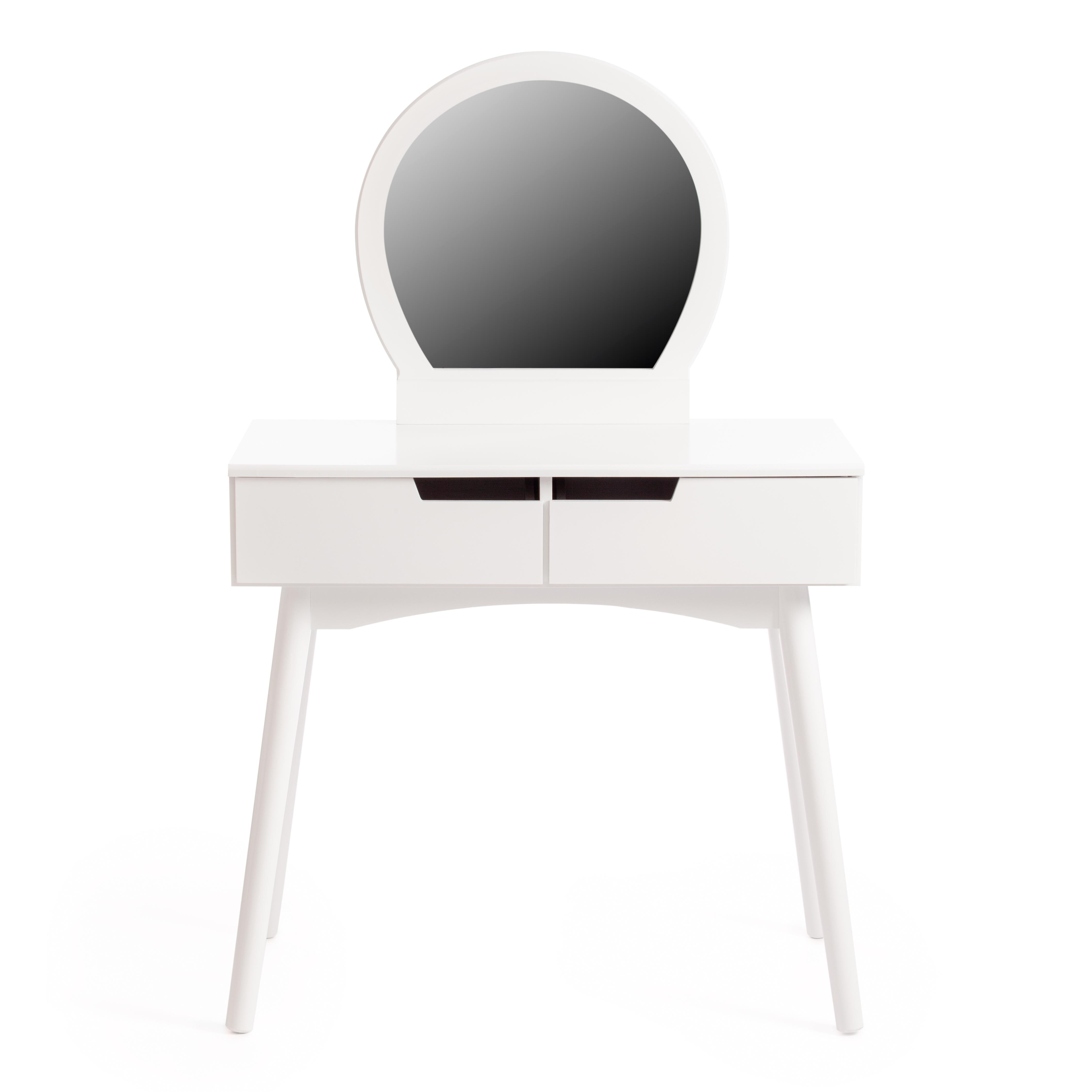 Туалетный столик с зеркалом и табуретом Secret De Maison FABRON (mod. TT-DT033) МДФ+сосна, 80*40*130,5, Белый (White)