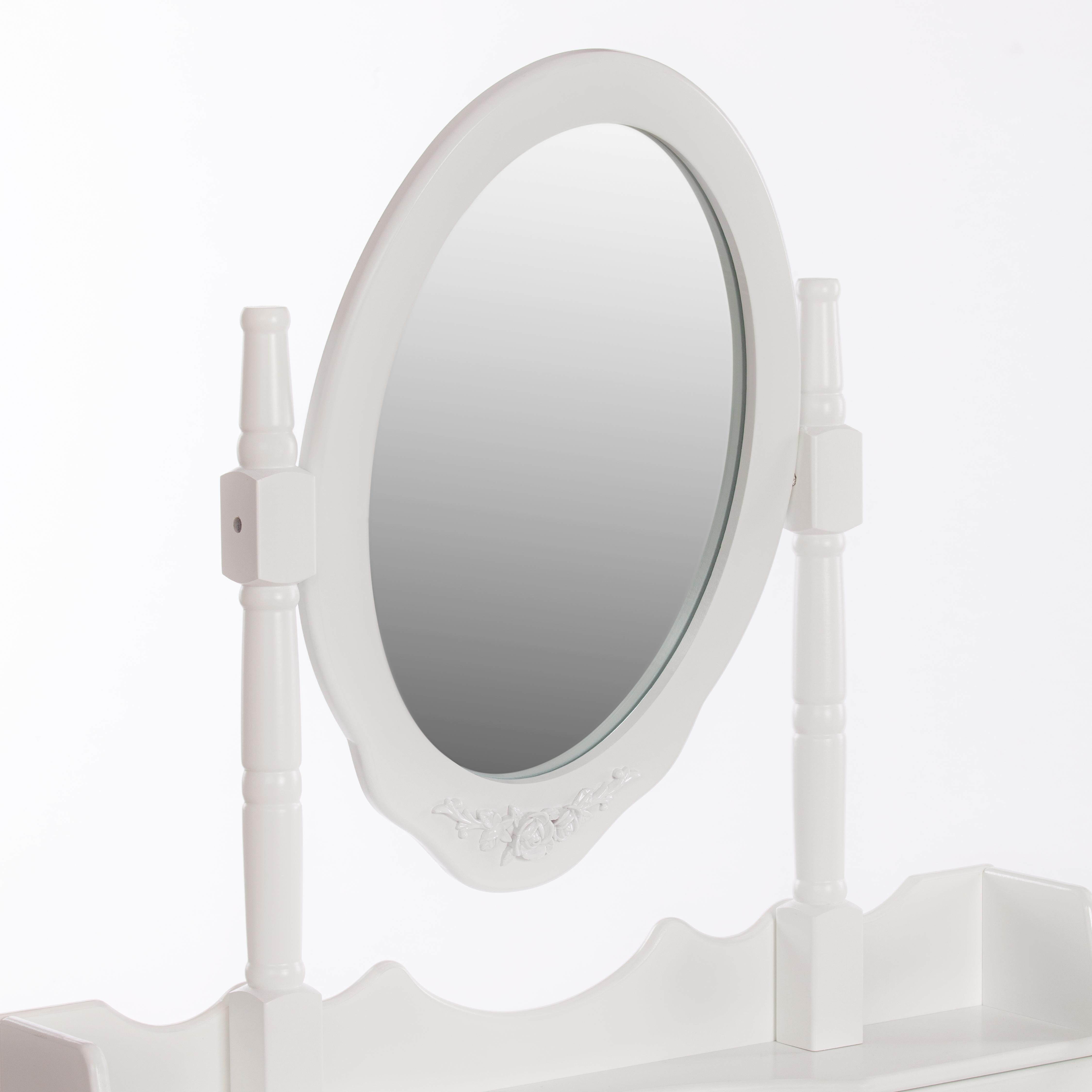 Туалетный столик с зеркалом и табуретом Secret De Maison GAUDE (mod. TT-DT003) МДФ+Павловния, 75*40*145, Белый (White)
