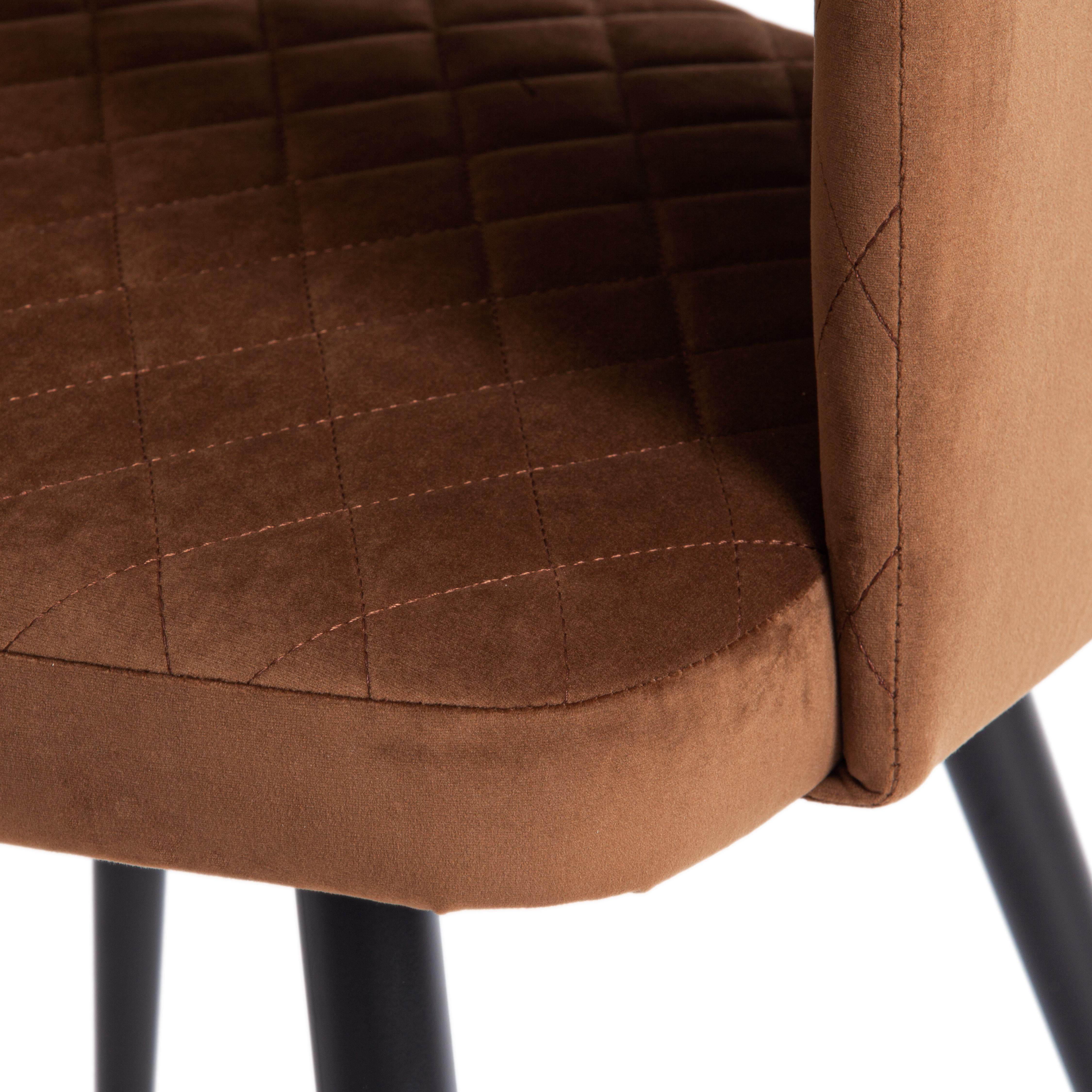 Кресло WIND (mod. 717) ткань/металл, 55х55х80 см, высота до сиденья 48 см, коричневый barkhat 12/черный