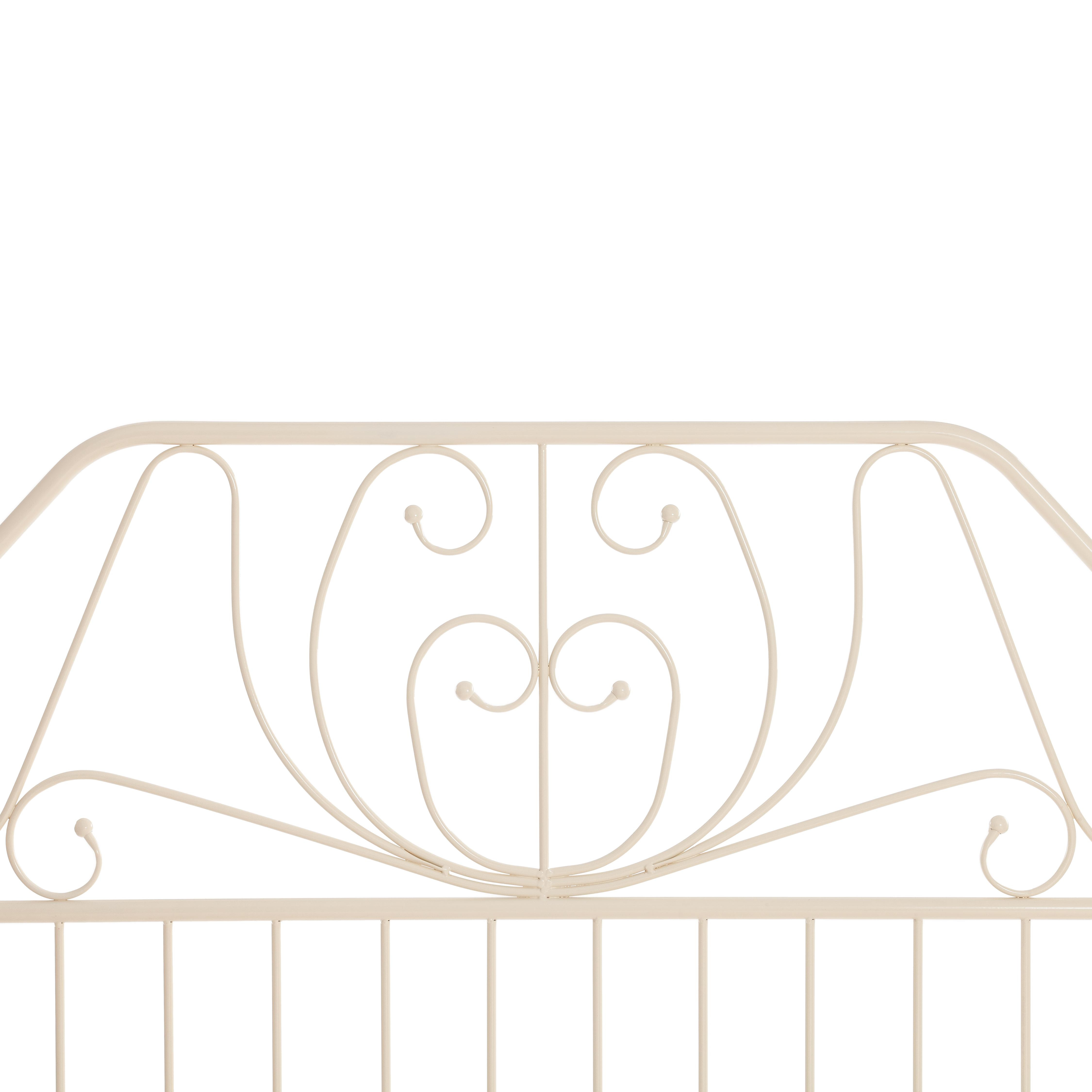 Кровать ERIC Wood slat base металл, 160*200 см (Queen bed), Белый (butter white)