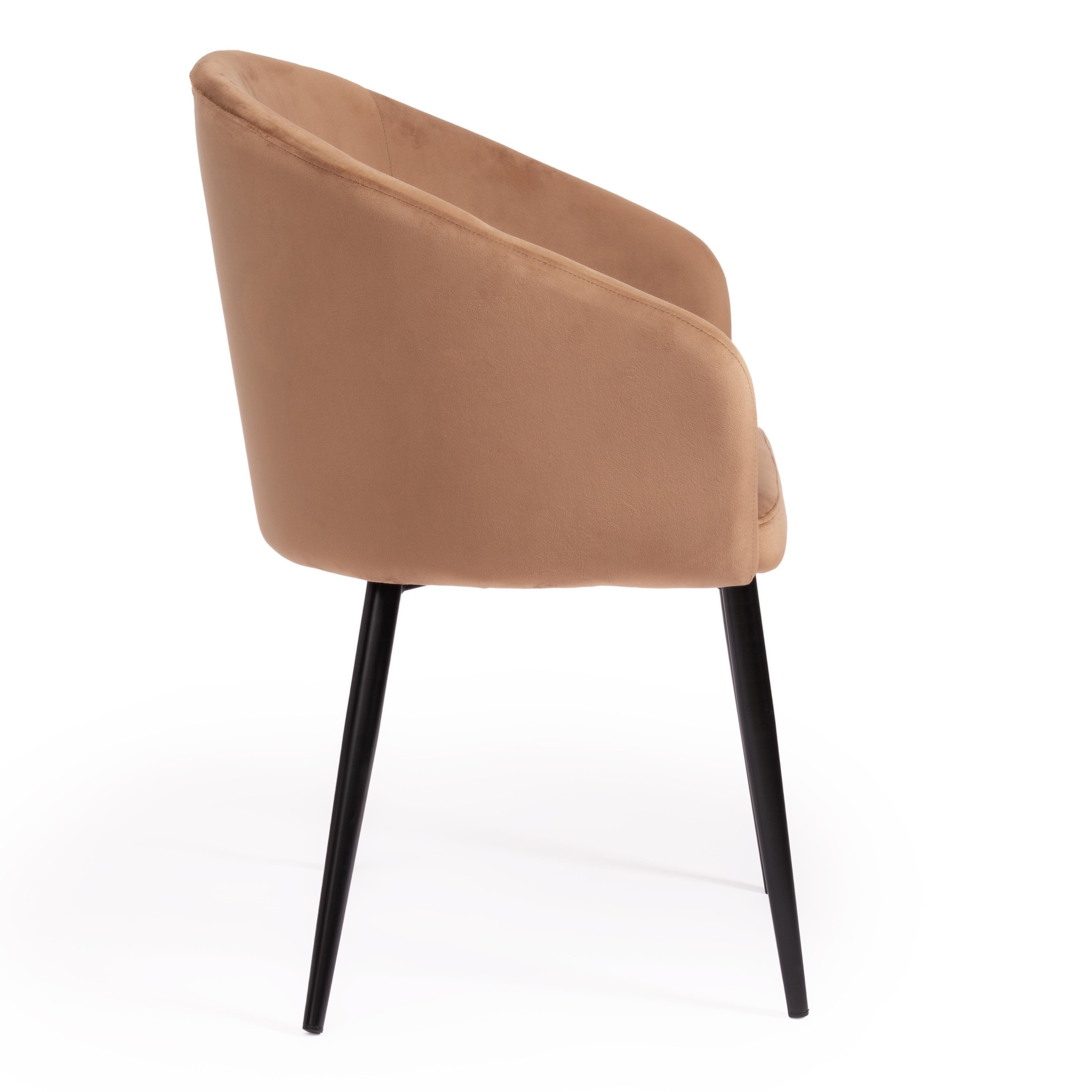 Кресло LA FONTAIN (mod. 004) вельвет/металл, 60 х 57 х 84 см , коричневый (HLR11)/черный