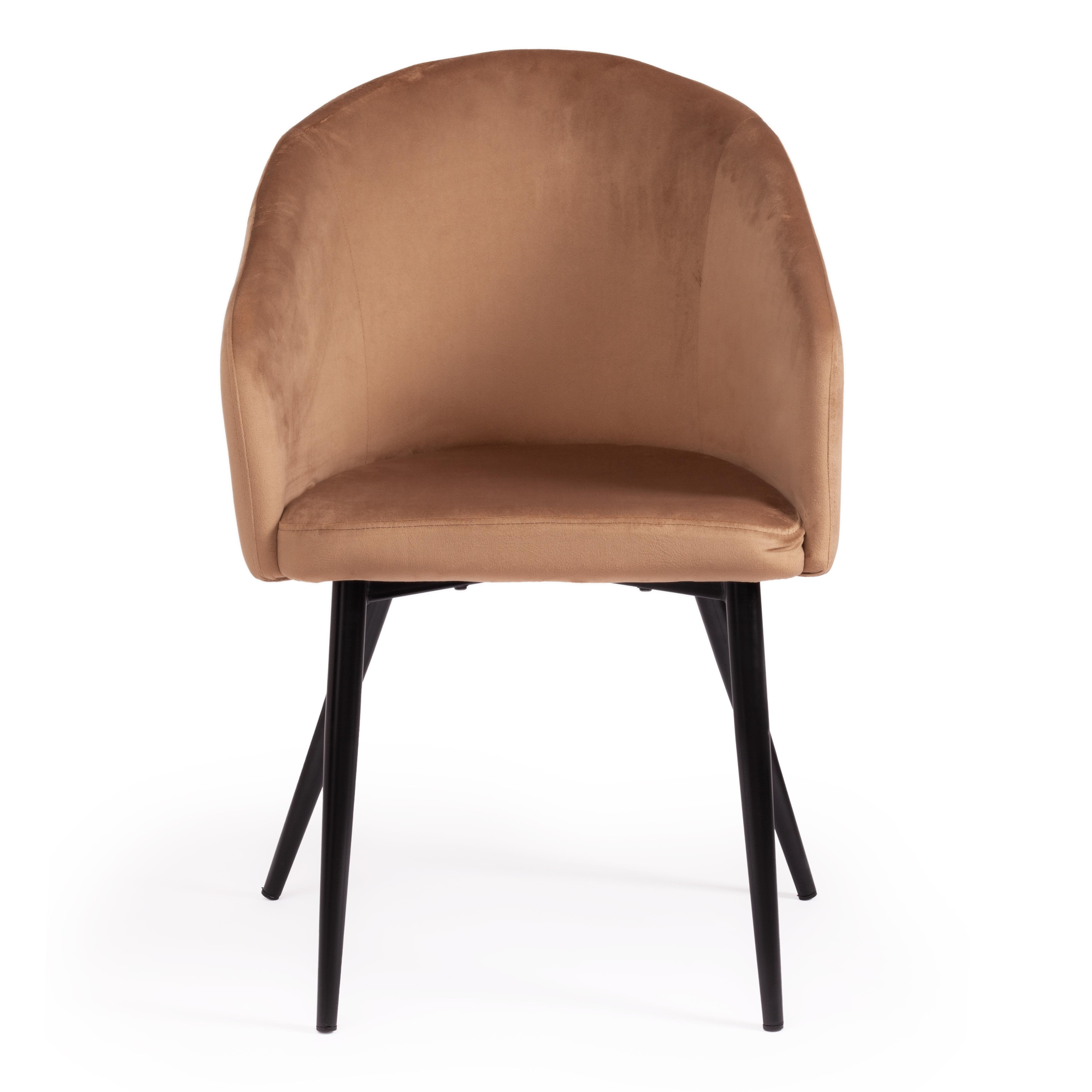 Кресло LA FONTAIN (mod. 004) вельвет/металл, 60 х 57 х 84 см , коричневый (HLR11)/черный