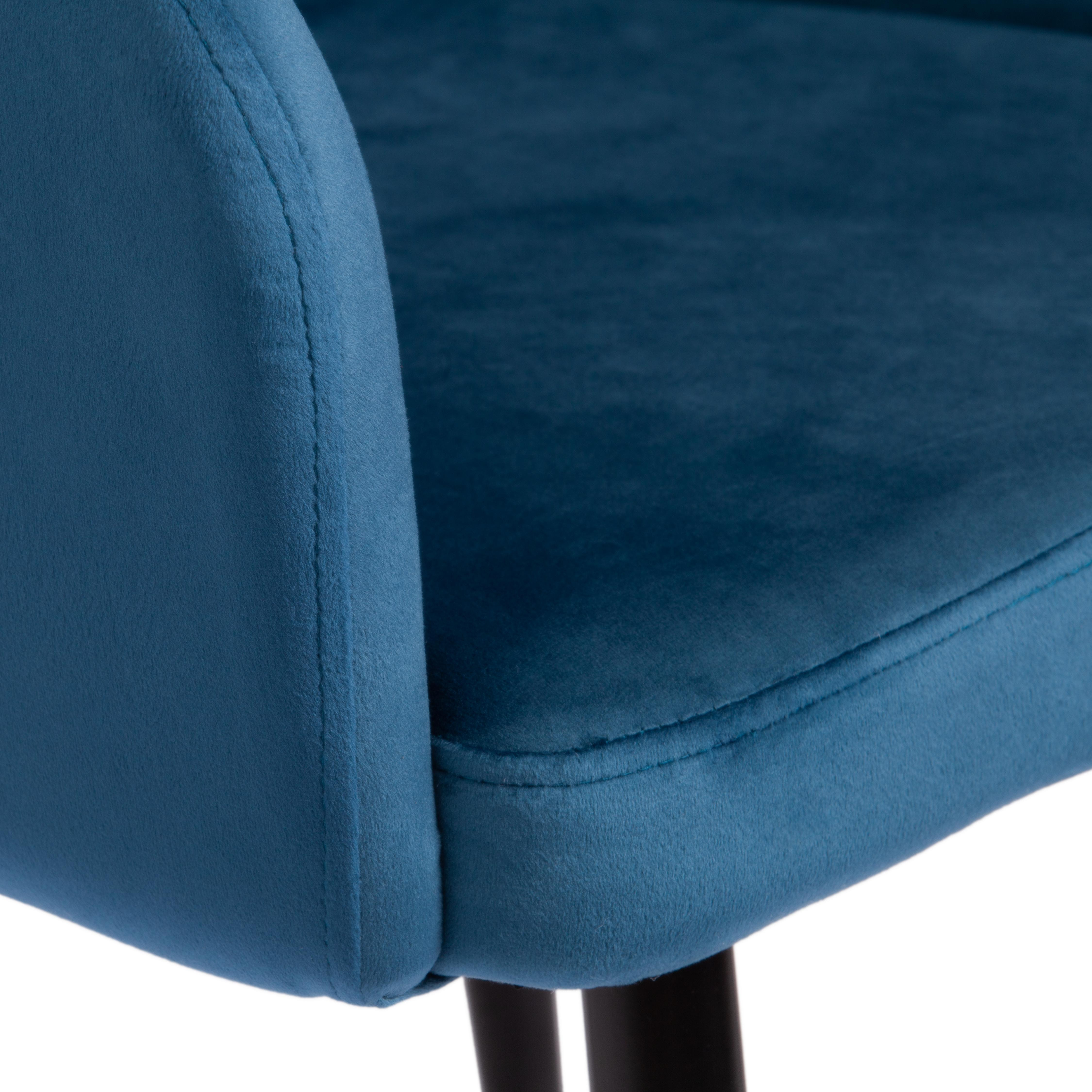 Кресло LA FONTAIN (mod. 004) / 1 шт. в упаковке вельвет/металл, 60 х 57 х 84 см , синий (HLR 63)/черный