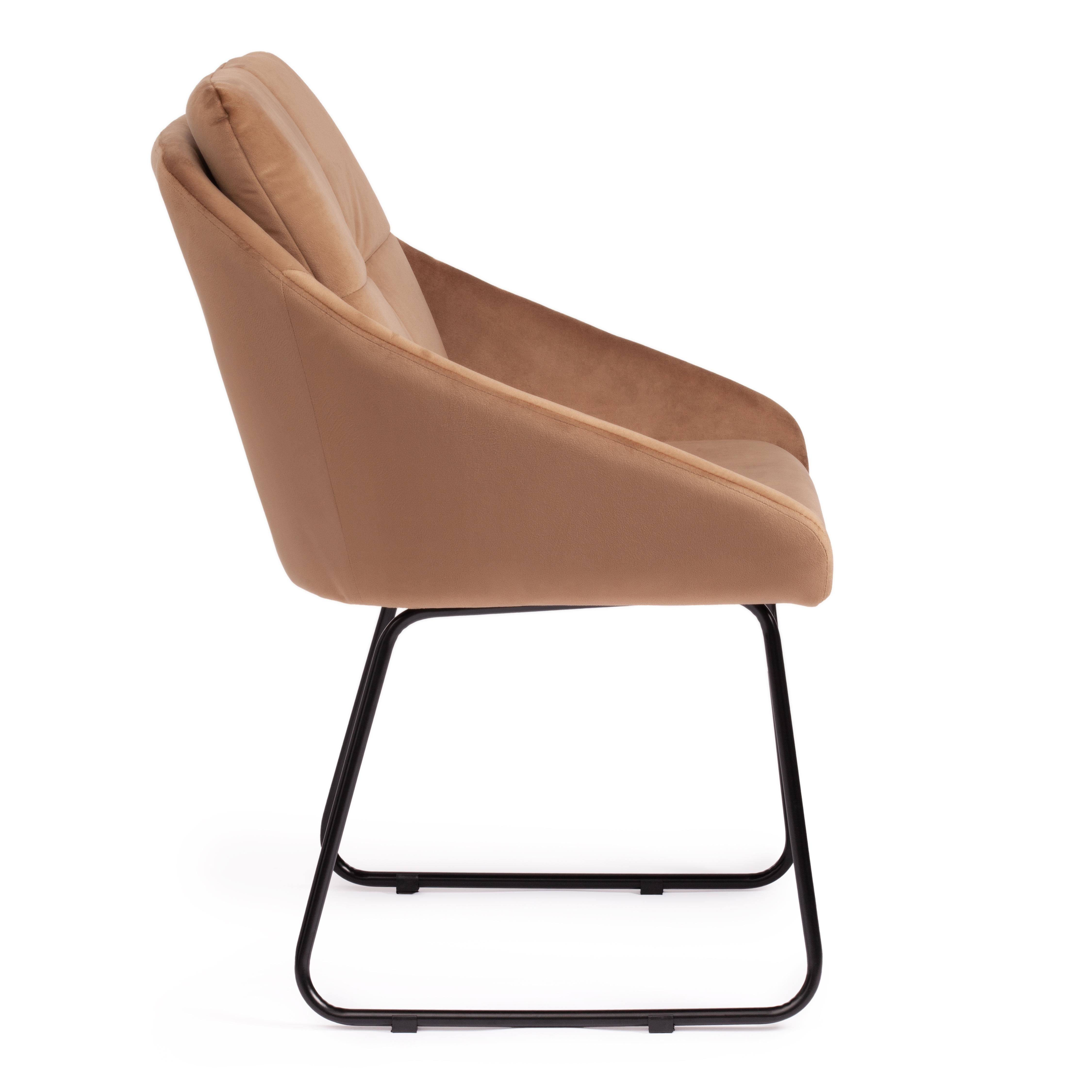 Кресло STAR (mod. CY-1919) вельвет/металл, 68 х 60 х 88 см , коричневый (HLR11)/черный