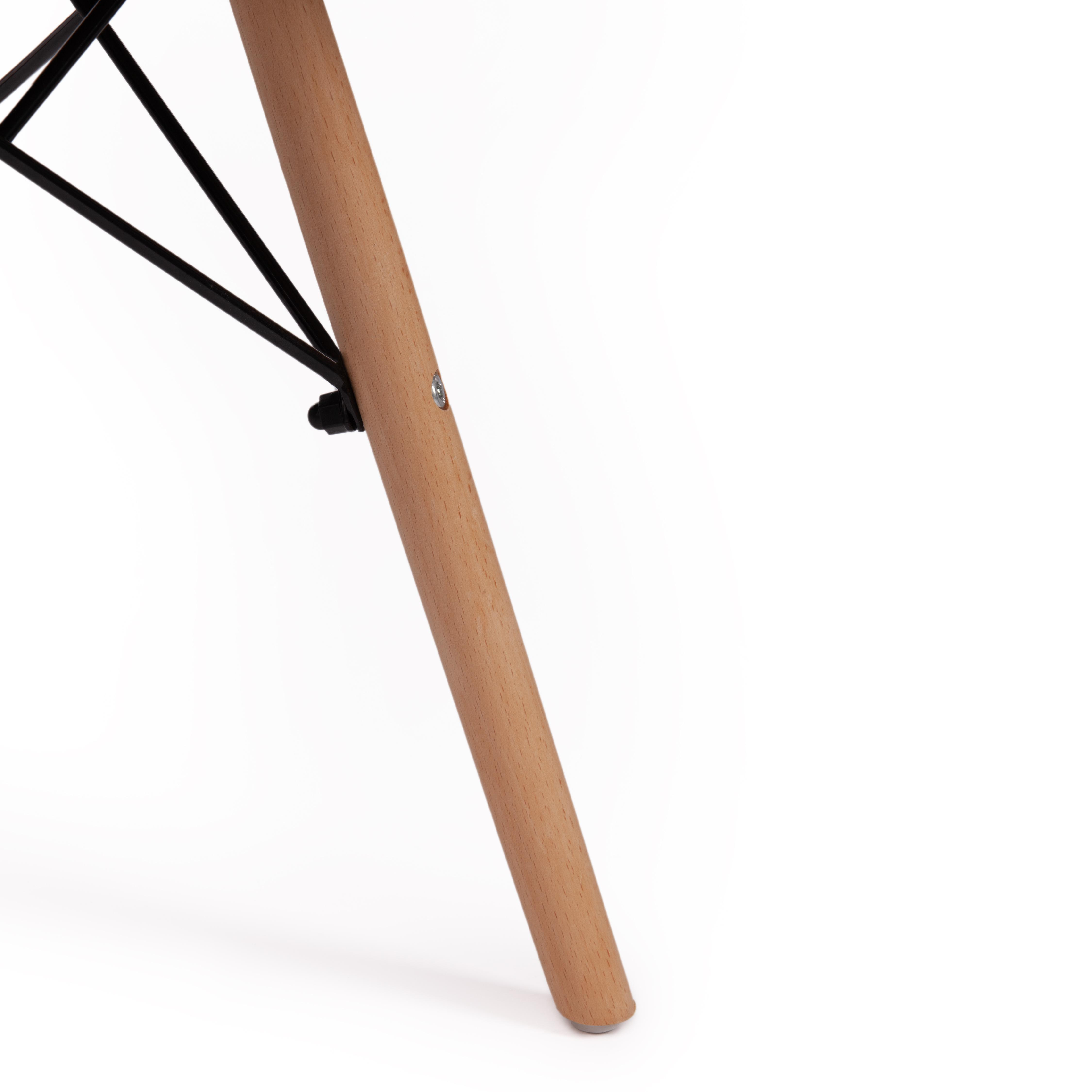Кресло CINDY SOFT (EAMES) (mod. 101) дерево береза/металл/мягкое сиденье/ткань, 61 х 60 х 80 см , коралловый (HLR 44)/натуральный