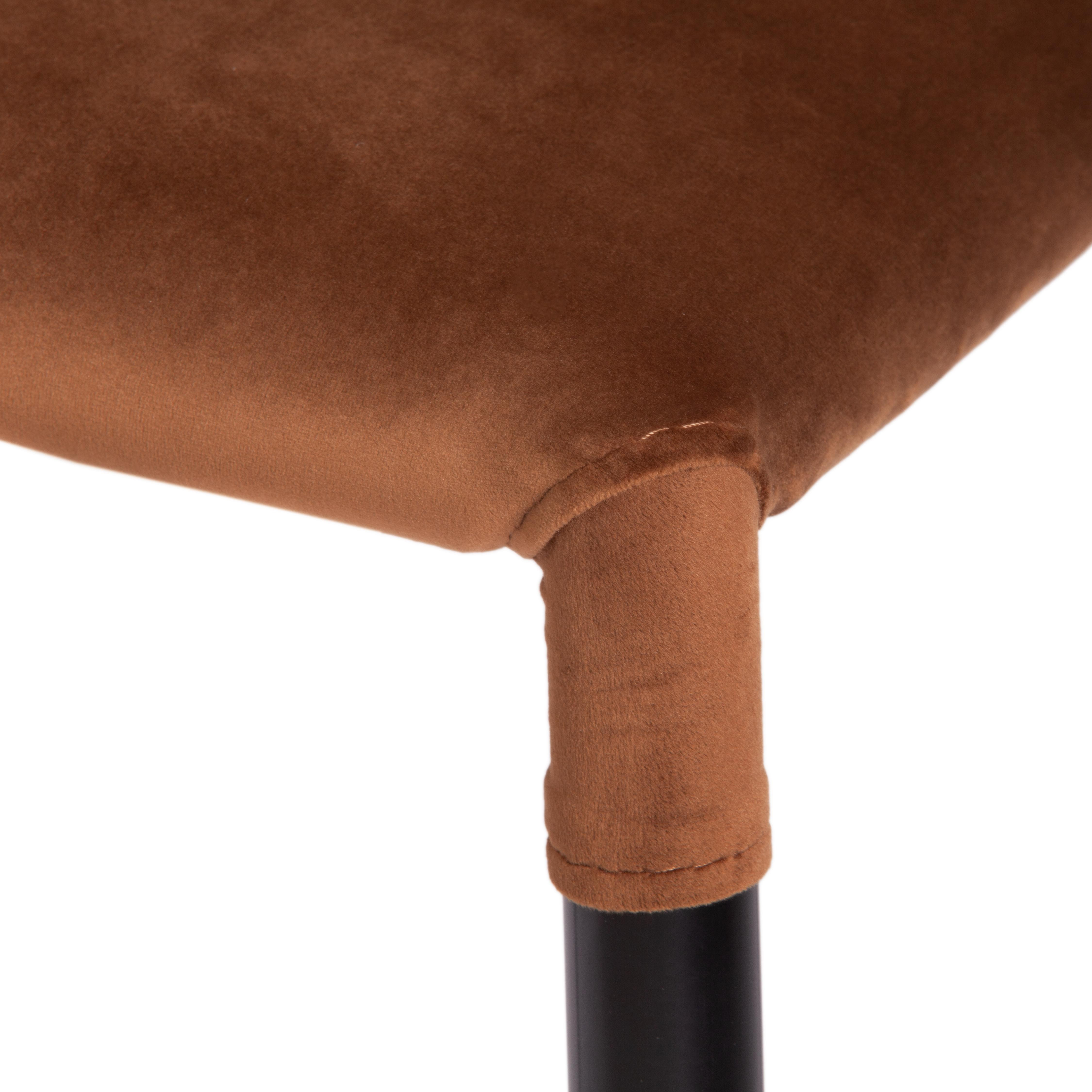 Стул полубарный ALVOR (mod. 715пб) ткань/металл, 44х55х99 см, высота до сиденья 67 см, коричневый barkhat 11/черный