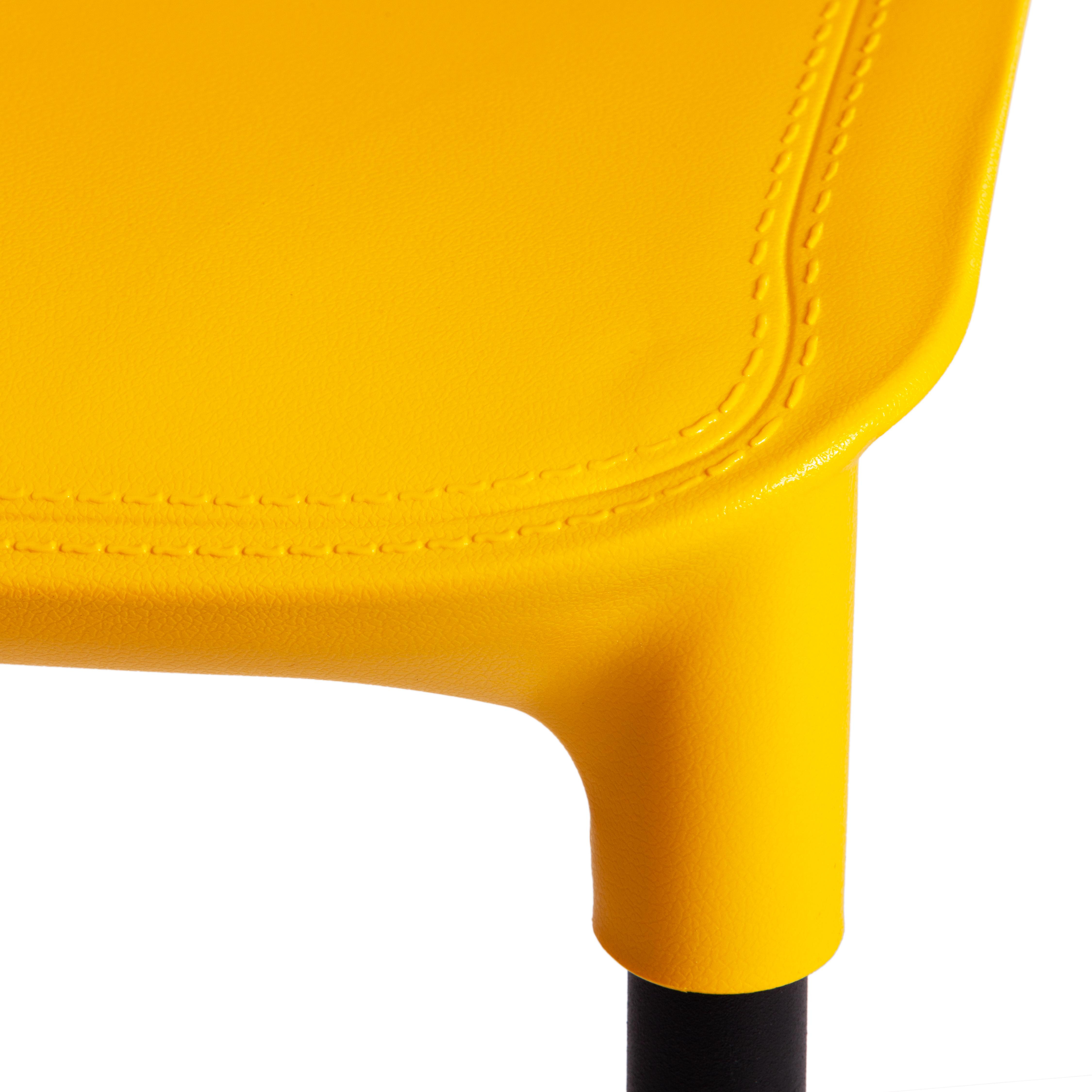 Стул GENIUS (mod 75) металл/пластик, 46x56x84cм, желтый/черные ножки