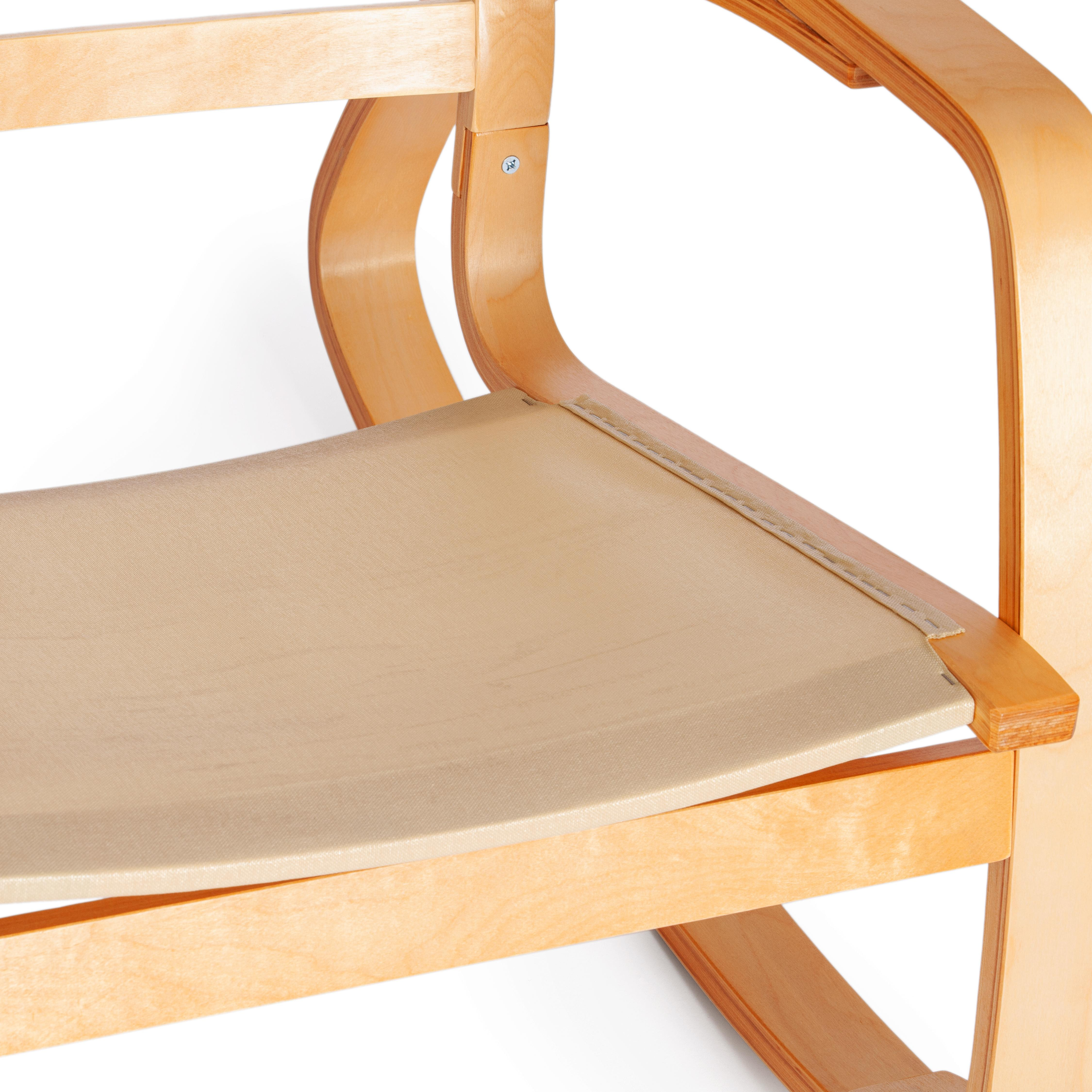 Кресло-качалка mod. AX3005 дерево береза, ткань: полиэстер/хлопок, 61х94,5х104 см, дерево: натуральный #1/ ткань светло-серая 2
