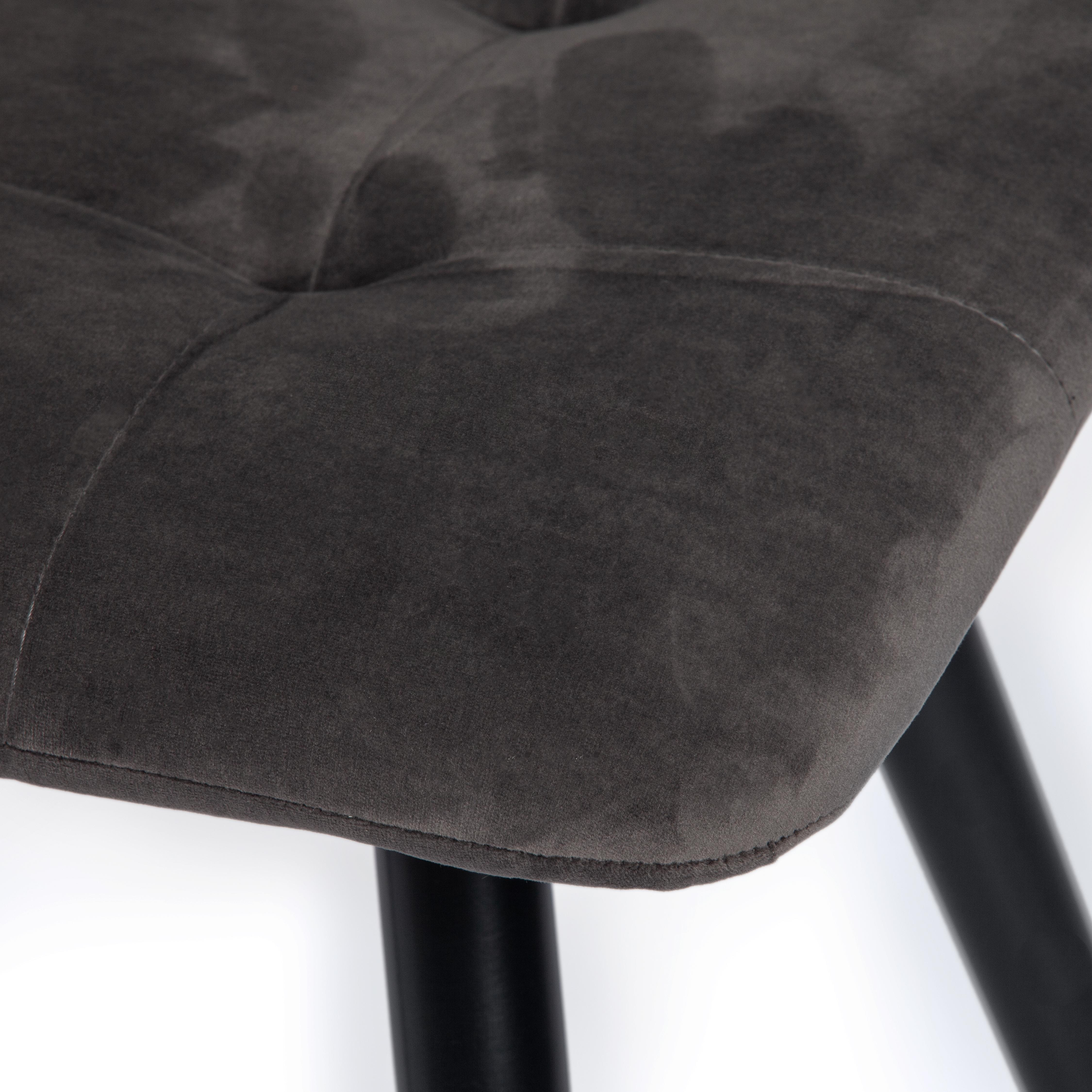 Стул CHILLY (mod. 7095-1) ткань/металл, 45x53х88 см, высота до сиденья 50 см, темно-серый barkhat 14/черный