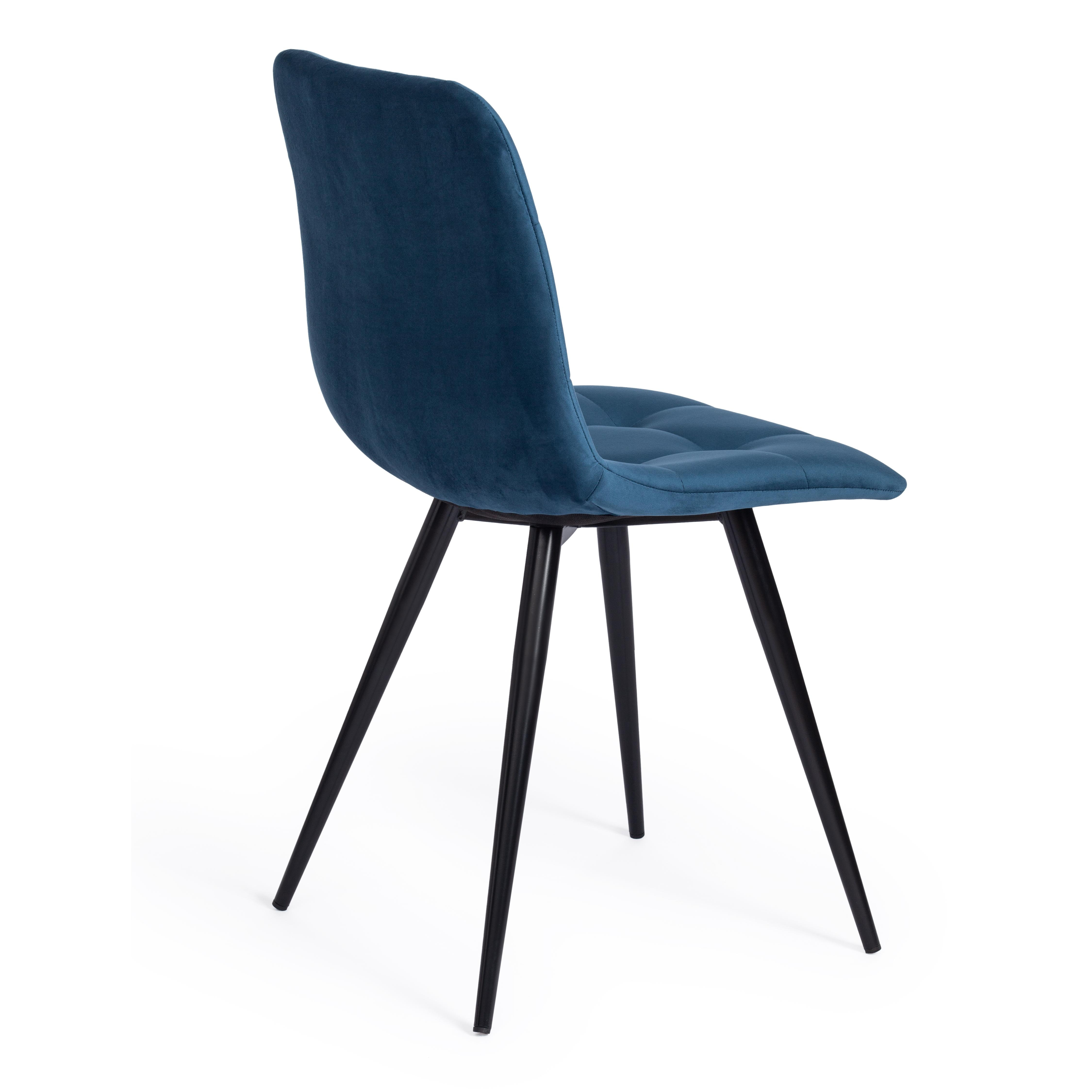 Стул CHILLY (mod. 7095-1) ткань/металл, 45x53х88 см, высота до сиденья 50 см, синий barkhat 29/черный