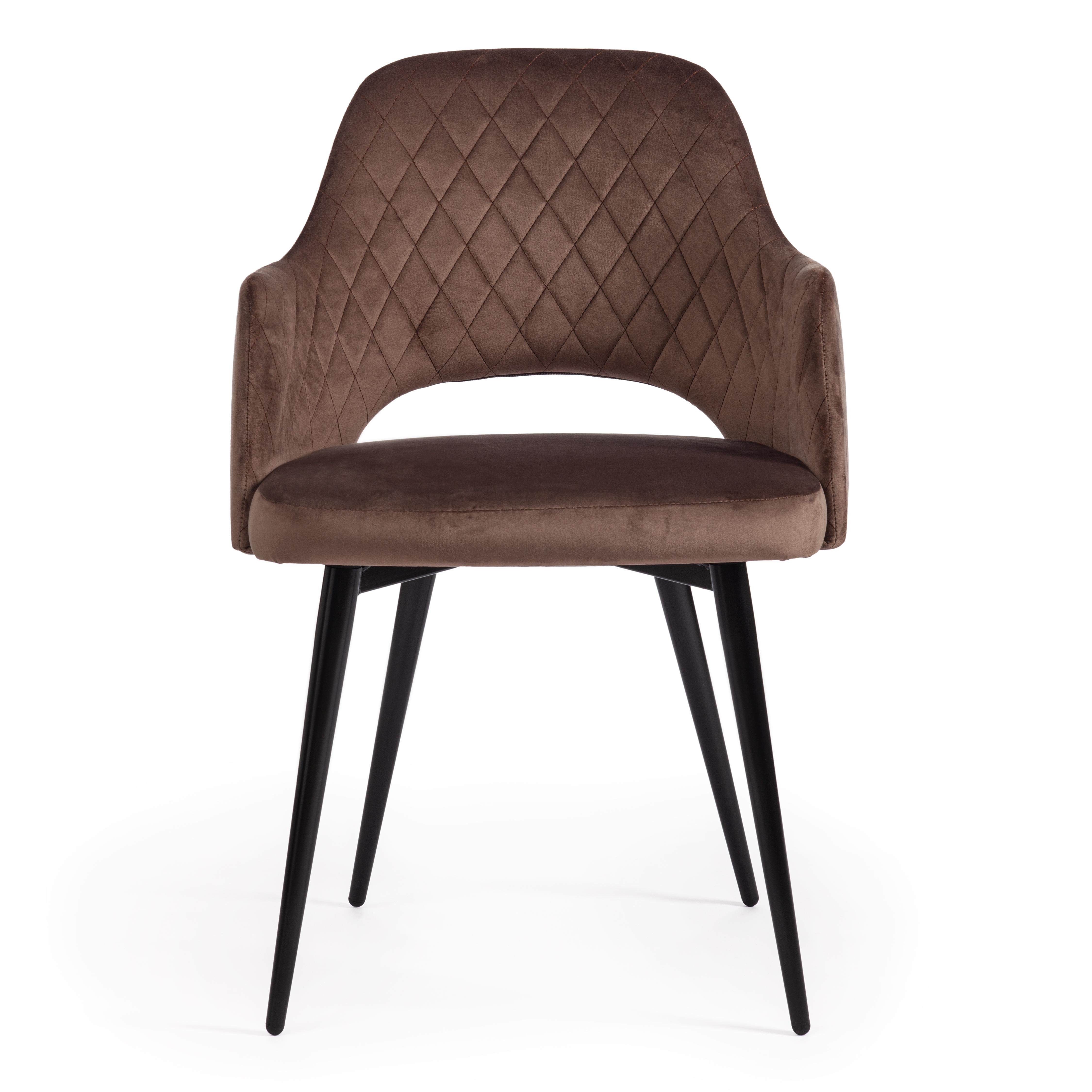Кресло VALKYRIA (mod. 711) ткань/металл, 55х55х80 см, высота до сиденья 48 см, коричневый barkhat 12/черный