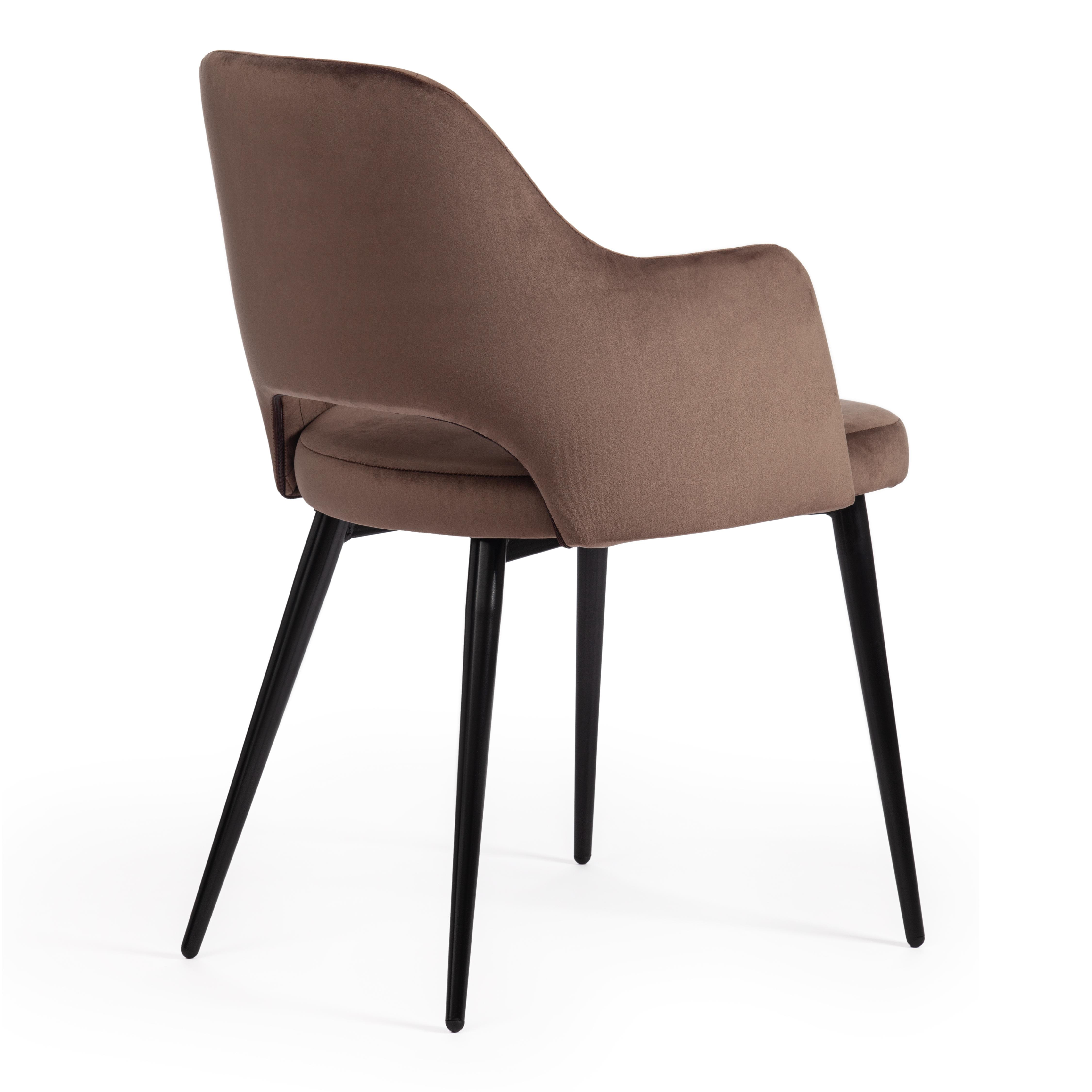Кресло VALKYRIA (mod. 711) ткань/металл, 55х55х80 см, высота до сиденья 48 см, коричневый barkhat 12/черный
