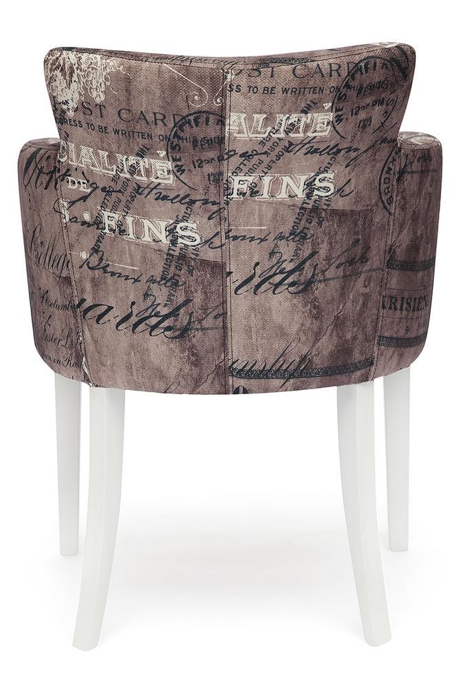 Кресло KNEZ Бук, 650*650*600, дерево/белый, ткань - коричневый / Париж (Amber 9125-1018)