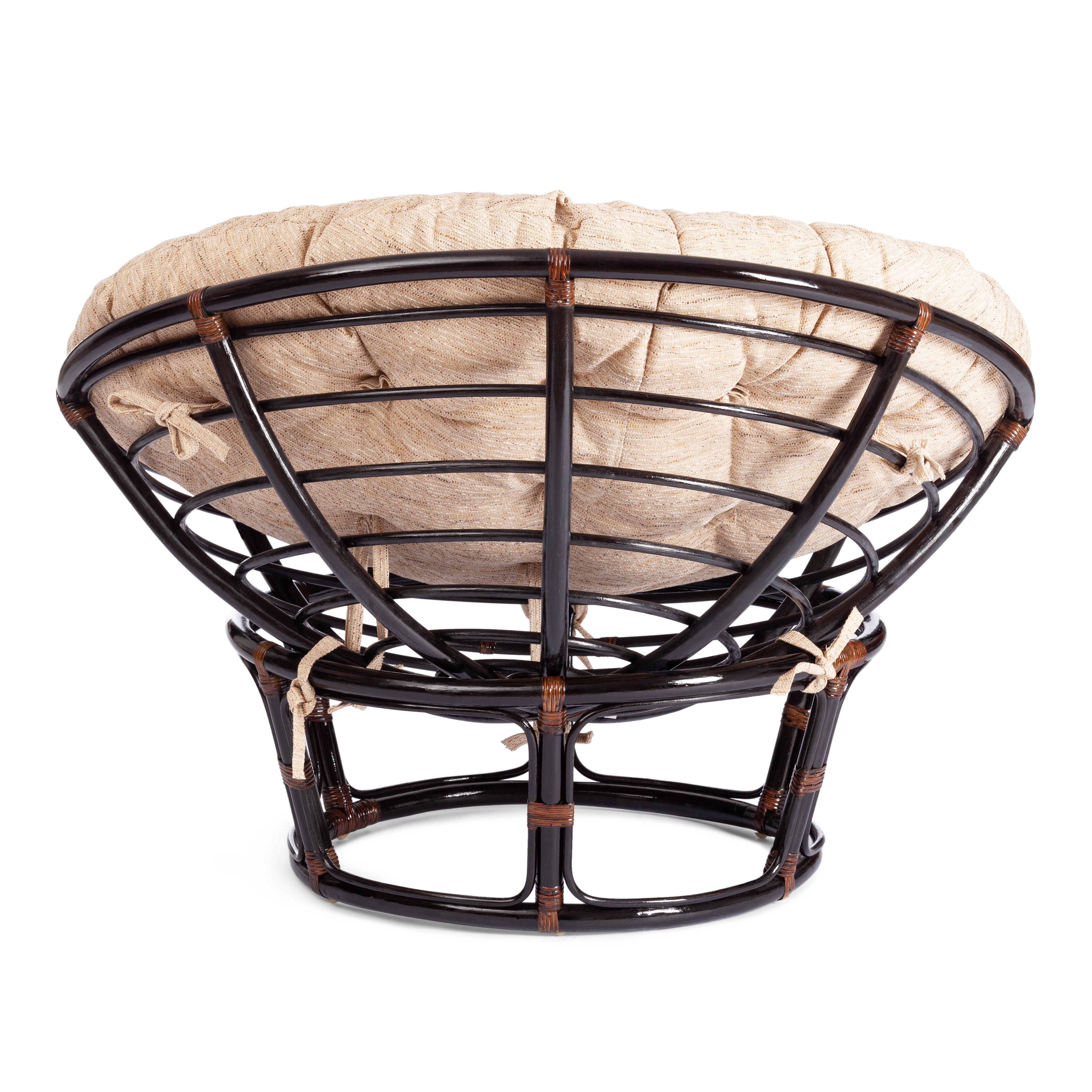 Кресло "PAPASAN" 23/01 W /с подушкой/ диаметр подушки 129 см, 115х101х104 см, Antique brown (античный черно-коричневый), ткань Старт