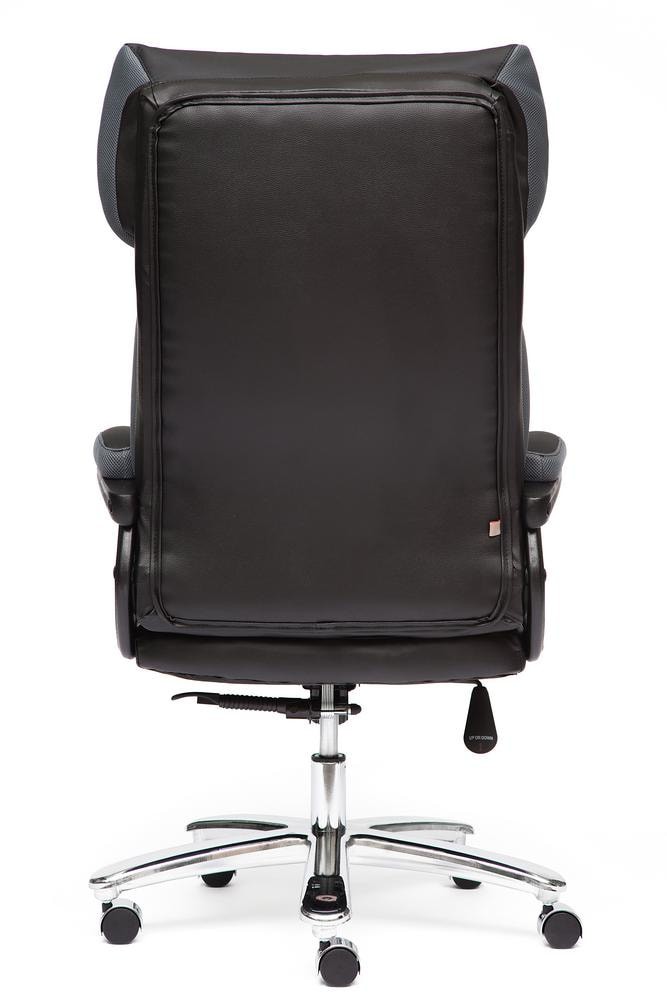 Кресло GRAND Кожа  +  кож.зам/ткань, черный/серый-12