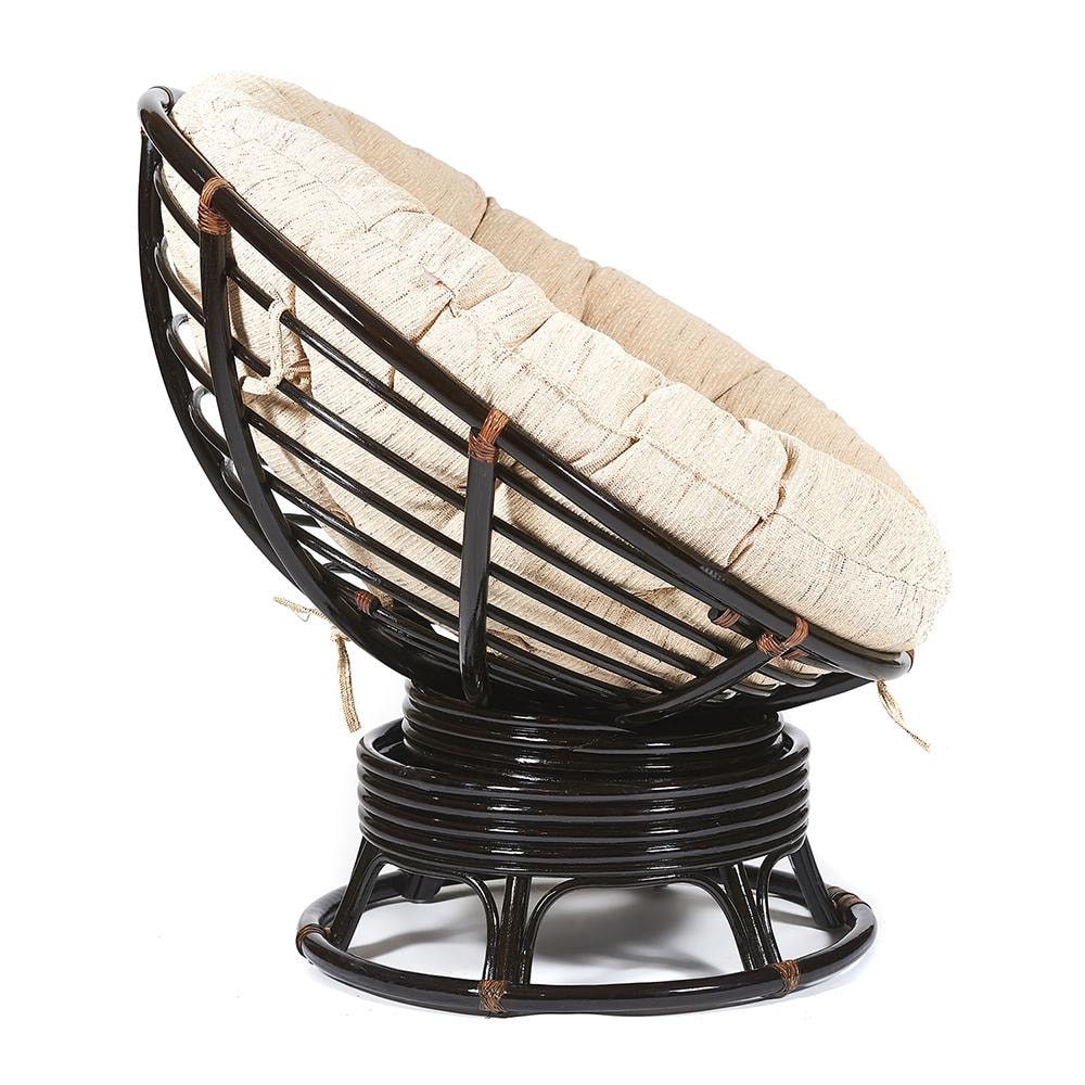 Кресло-качалка "PAPASAN" w 23/01 B / с подушкой / Antique brown (античный черно-коричневый), ткань Старт