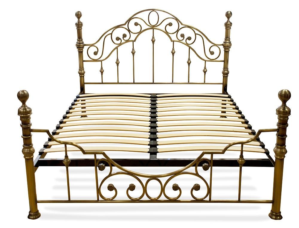 Кровать металлическая VICTORIA 140*200 см (Double bed), Античная медь (Antique Brass)