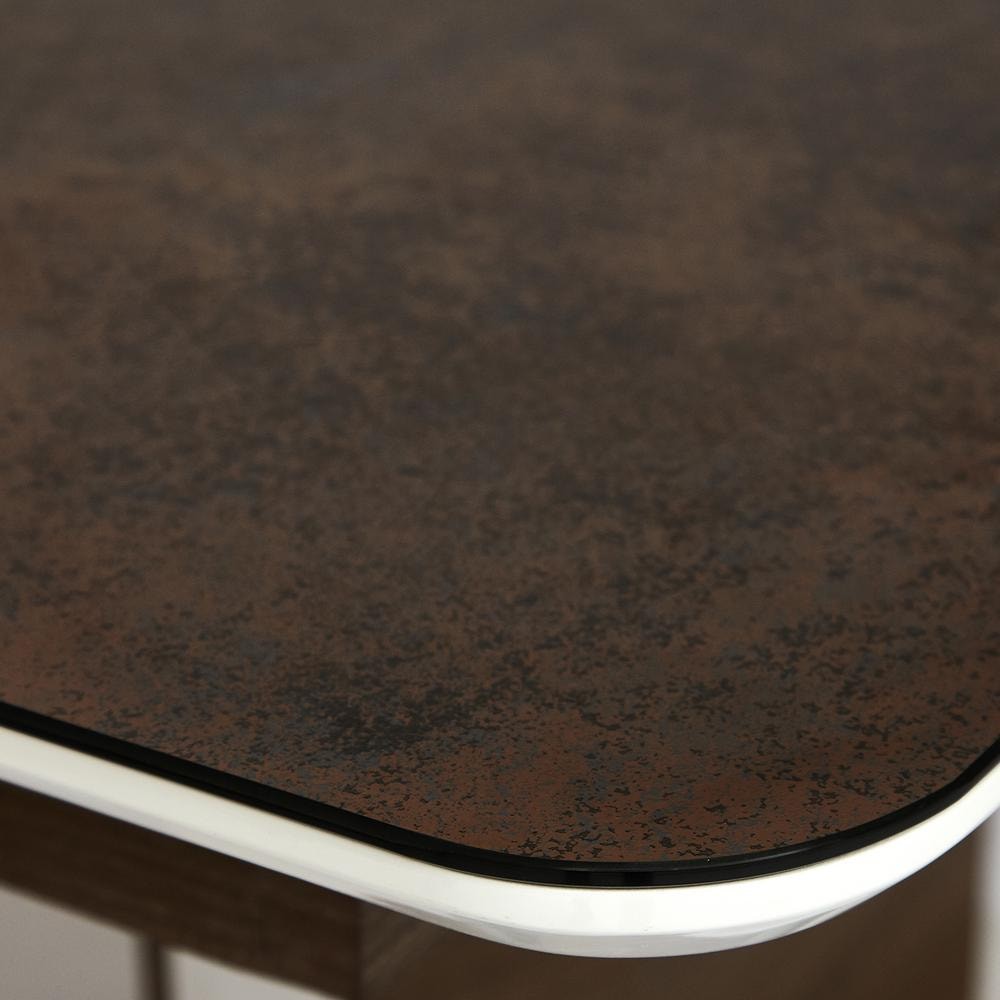 Стол RADCLIFFE ( Mod. EDT-VG002) мдф high glossy, закаленное стекло, 140/170х90х75см, коричневый, стекло черное