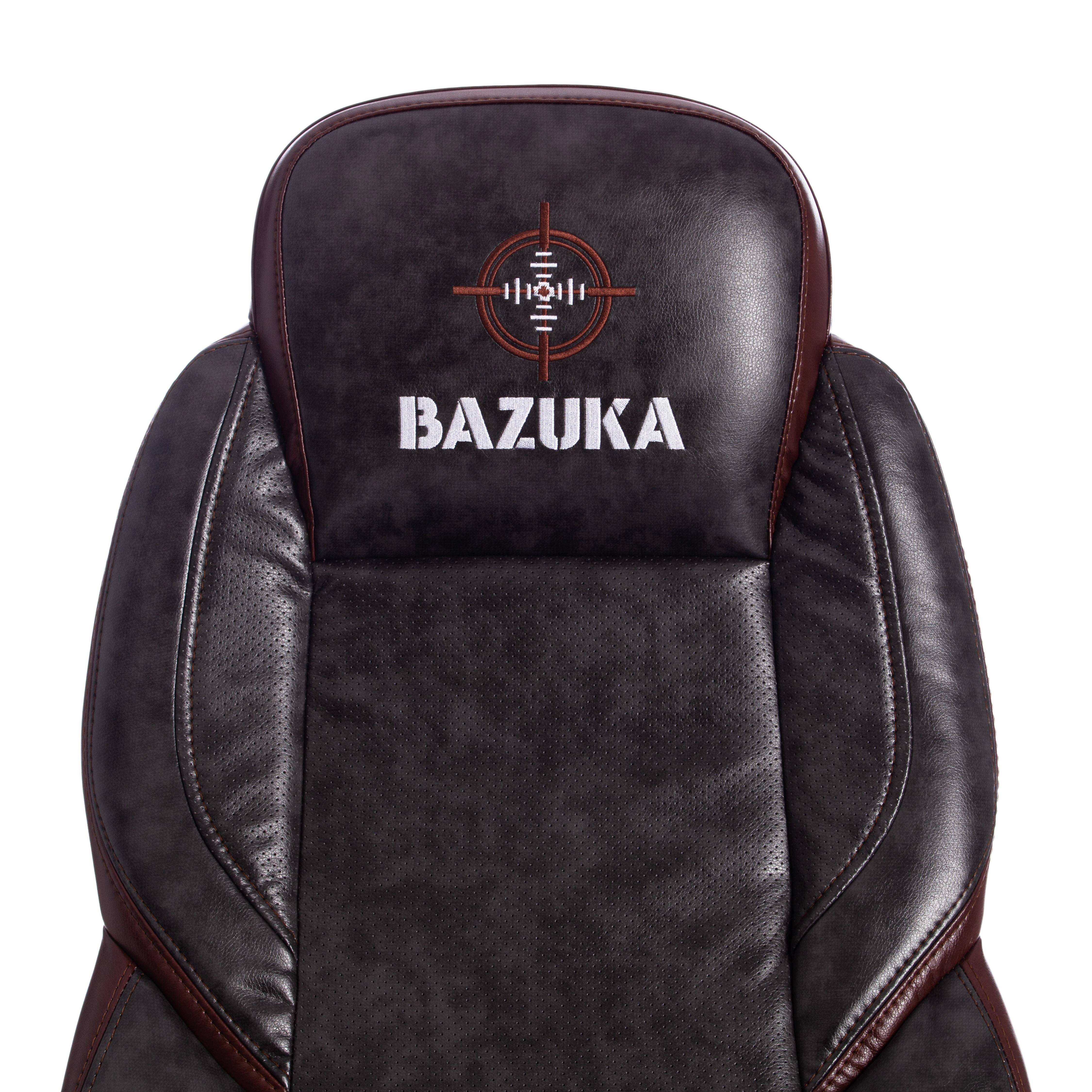 Кресло BAZUKA кож/зам, серый/коричневый, 2TONE/2TONE перф/2TONE