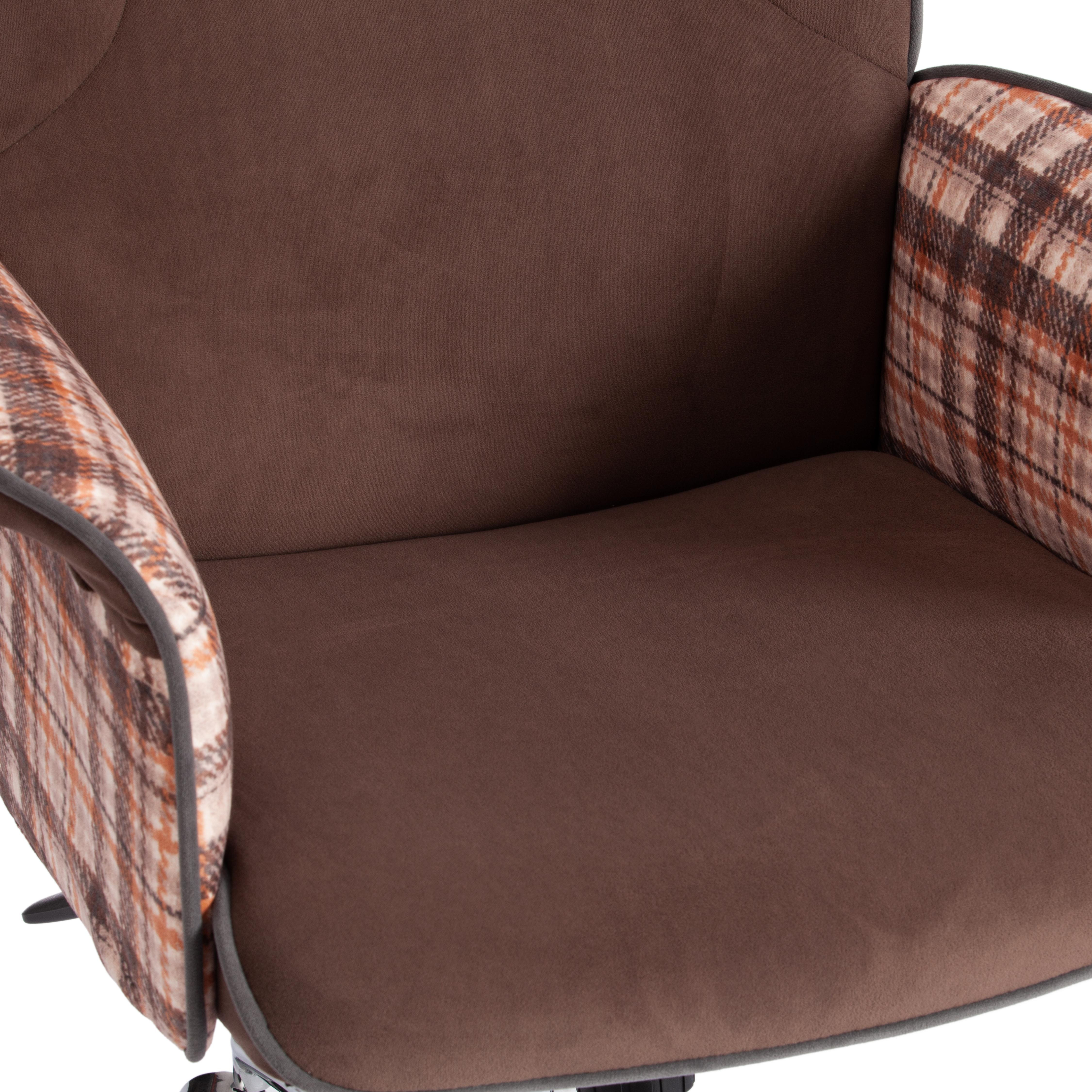 Кресло CHARM флок/ткань, коричневый/оранжевый, 06/bourbon 07