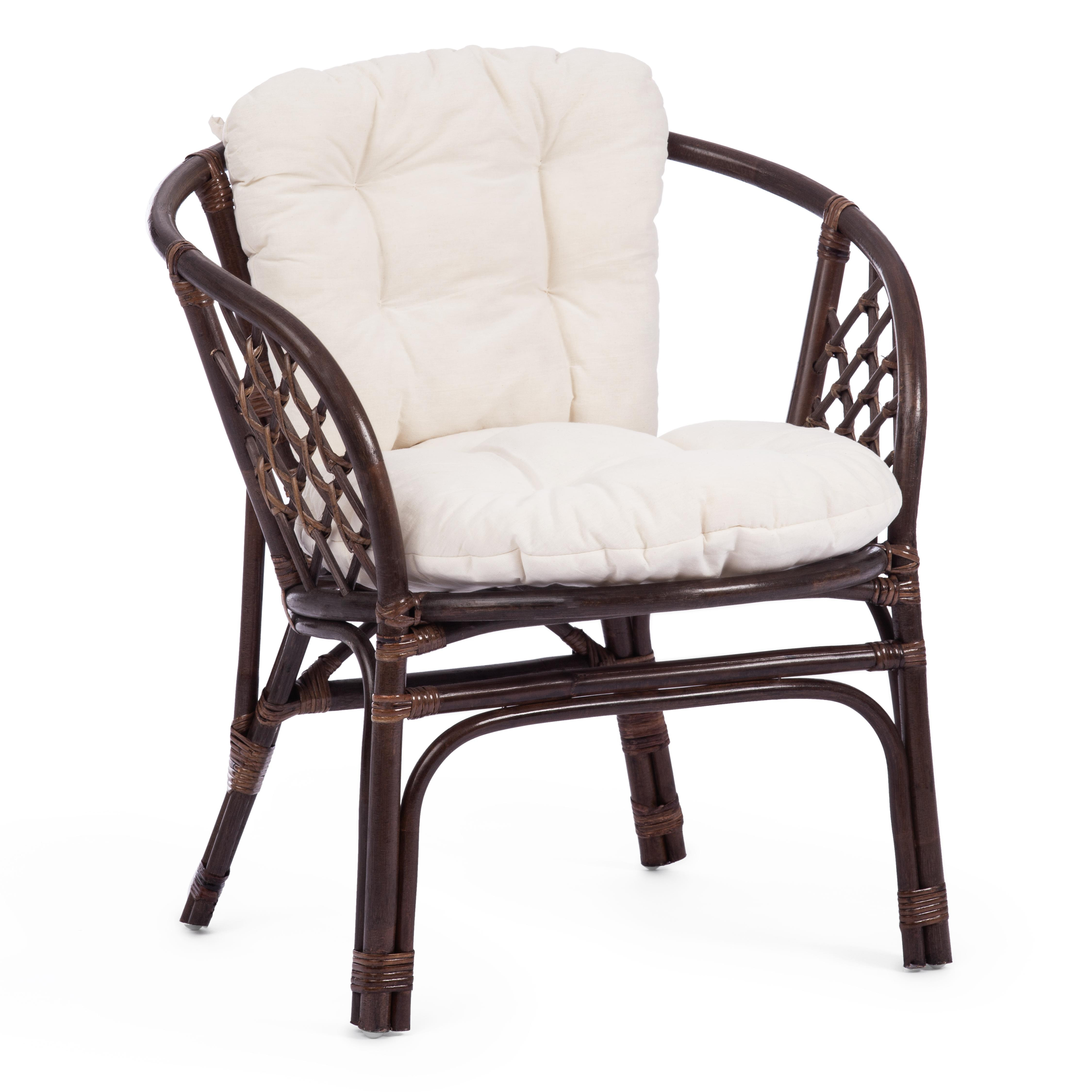 Комплект для отдыха "BAHAMA" (диван + 2 кресла + стол со стеклом ) /с подушками/ walnut (грецкий орех)