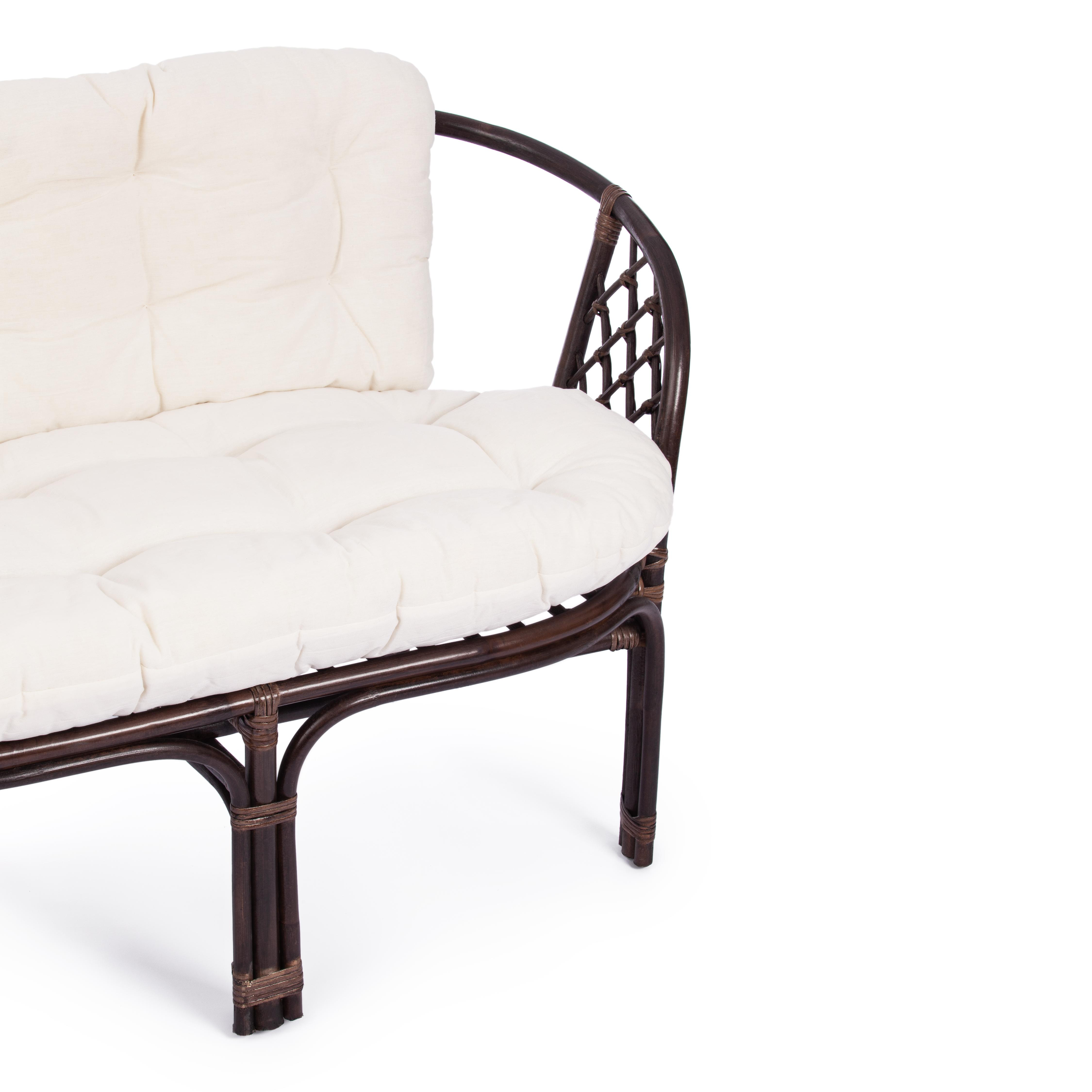 Комплект для отдыха "BAHAMA" (диван + 2 кресла + стол со стеклом ) /с подушками/ walnut (грецкий орех)
