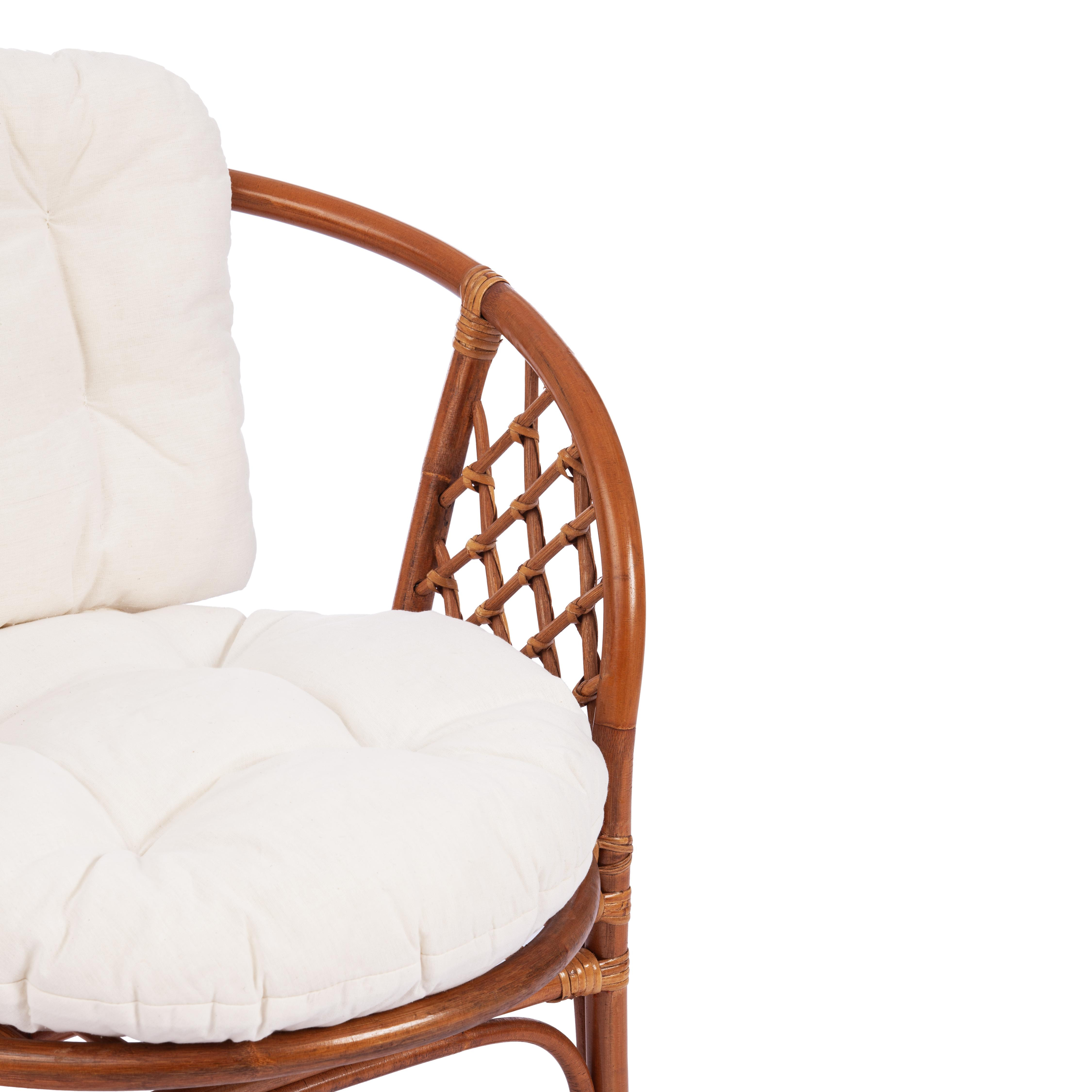 Комплект для отдыха "BAHAMA" (диван + 2 кресла + стол со стеклом ) /с подушками/ coco brown (коричневый кокос)
