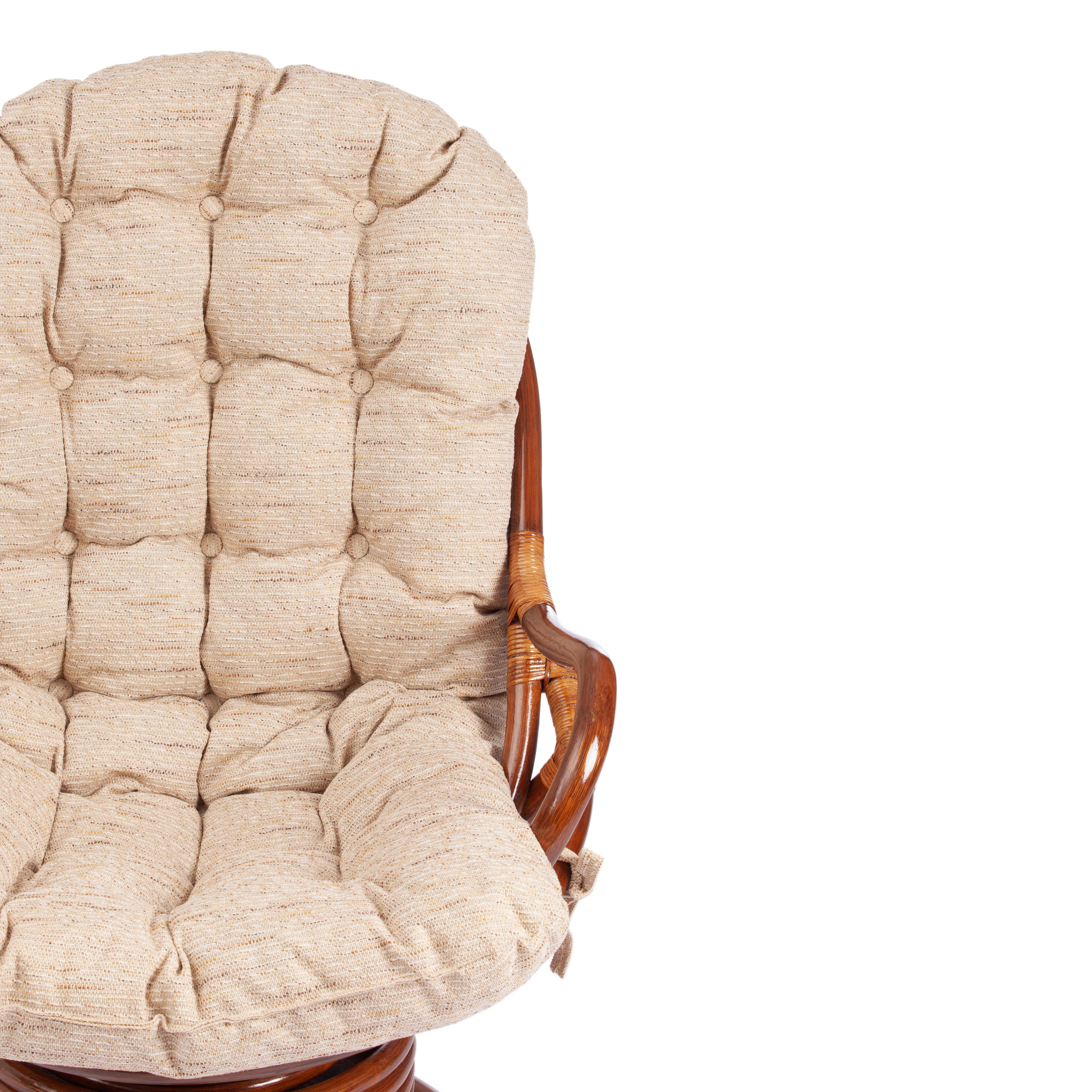 Кресло вращающееся "FLORES" 5005 /с подушкой/ Pecan (орех), ткань: хлопок, цвет: натуральный
