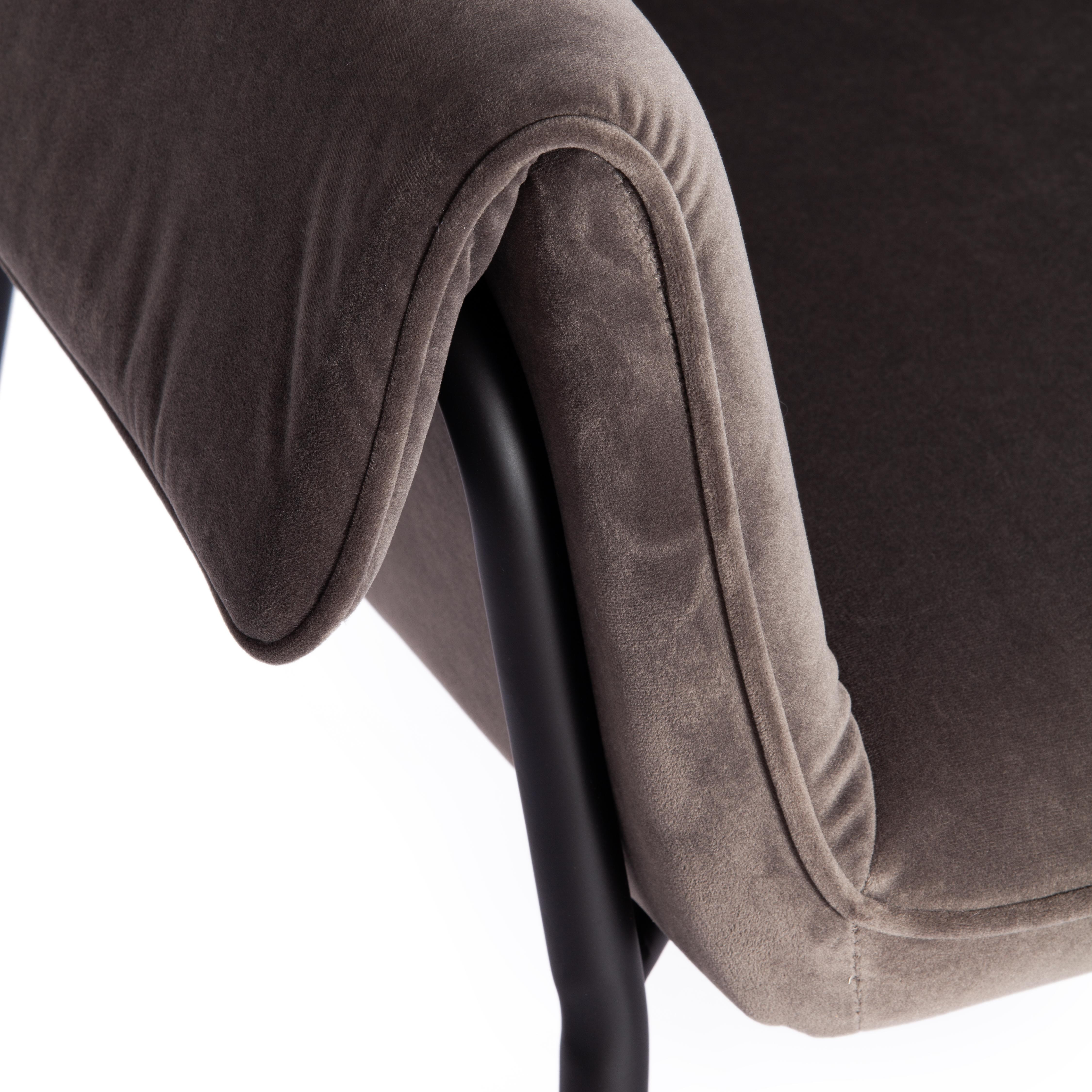 Кресло BESS (mod. 0179471) металл/вельвет, 70х71х75 см, серо-коричневый S108 (84 Brown)/черный