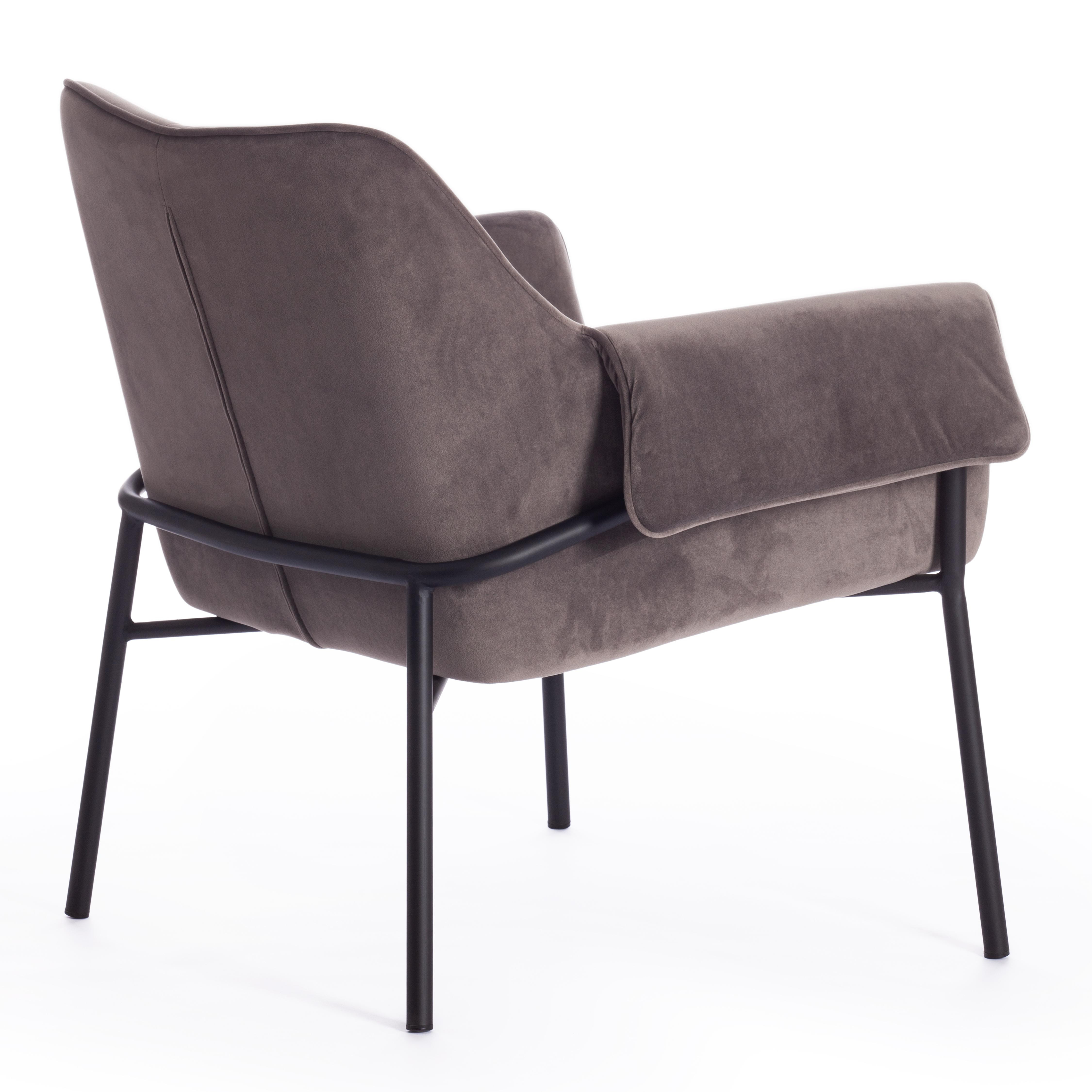Кресло BESS (mod. 0179471) металл/вельвет, 70х71х75 см, серо-коричневый S108 (84 Brown)/черный
